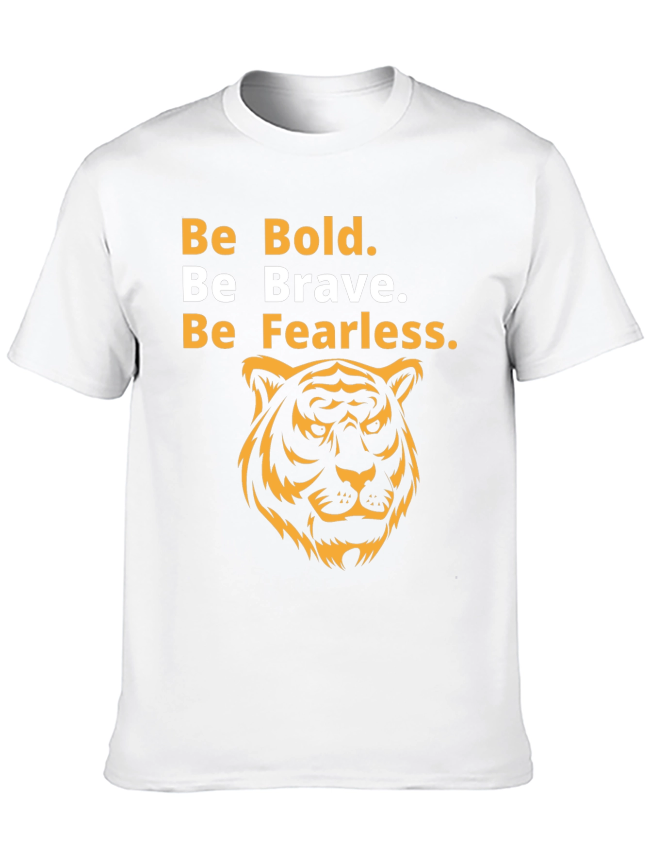 Bold Brave Fearless Tiger Graphic Tee - Black
