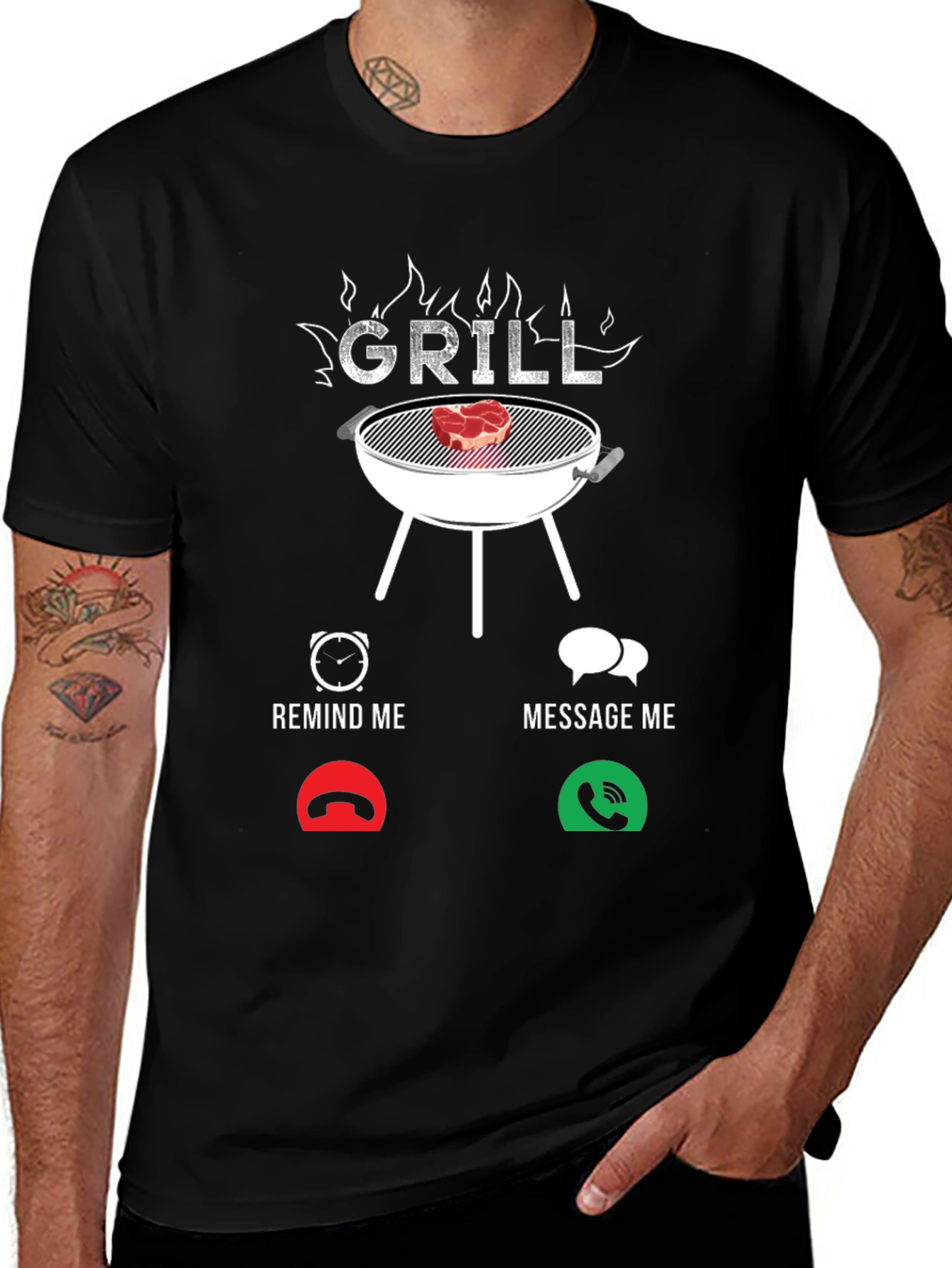 Grill Remind/Message Funny BBQ T-Shirt