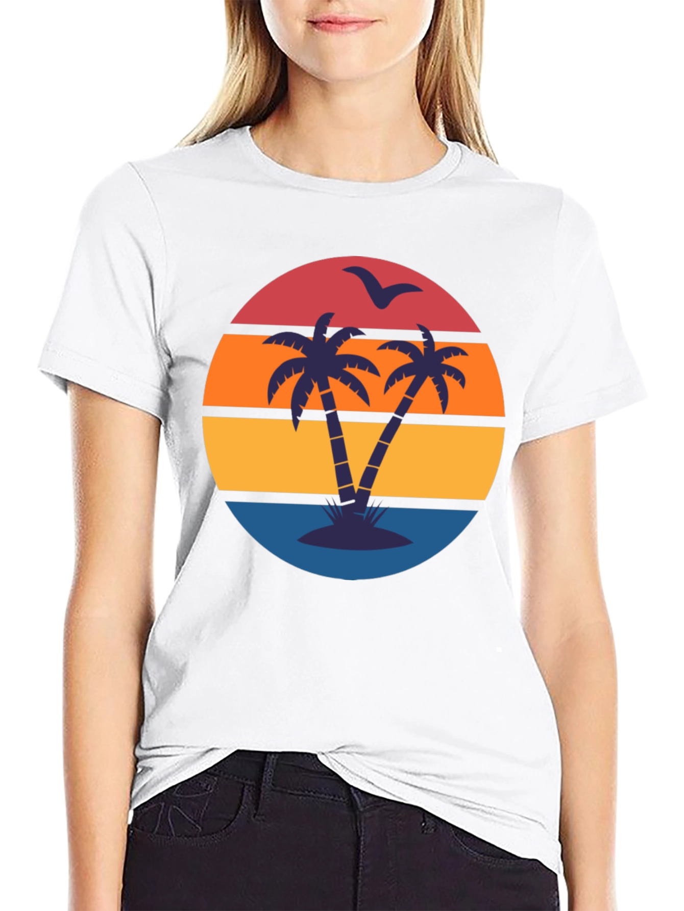 Retro Sunset Palm Tree T-Shirt