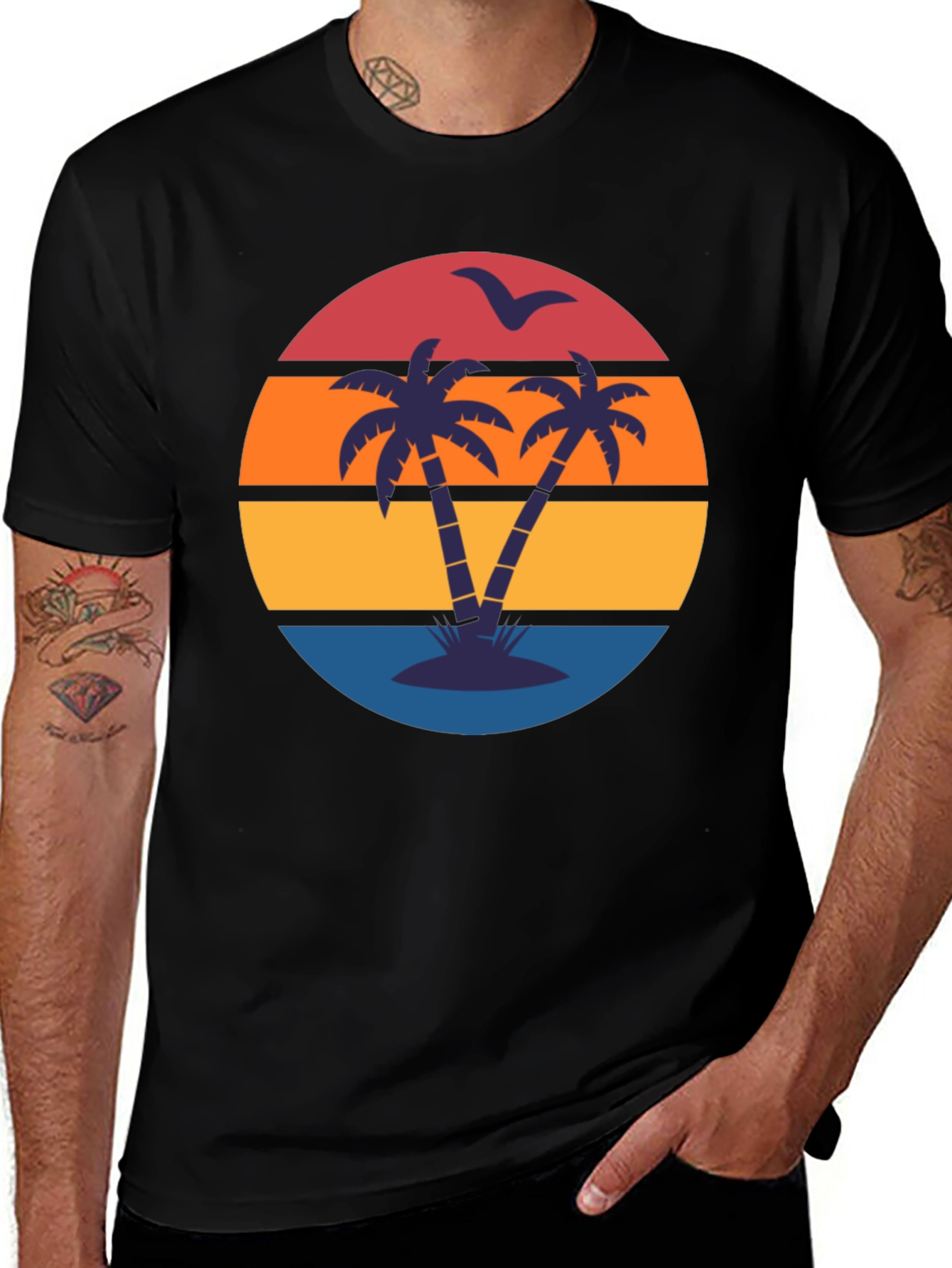 Retro Sunset Palm Tree T-Shirt