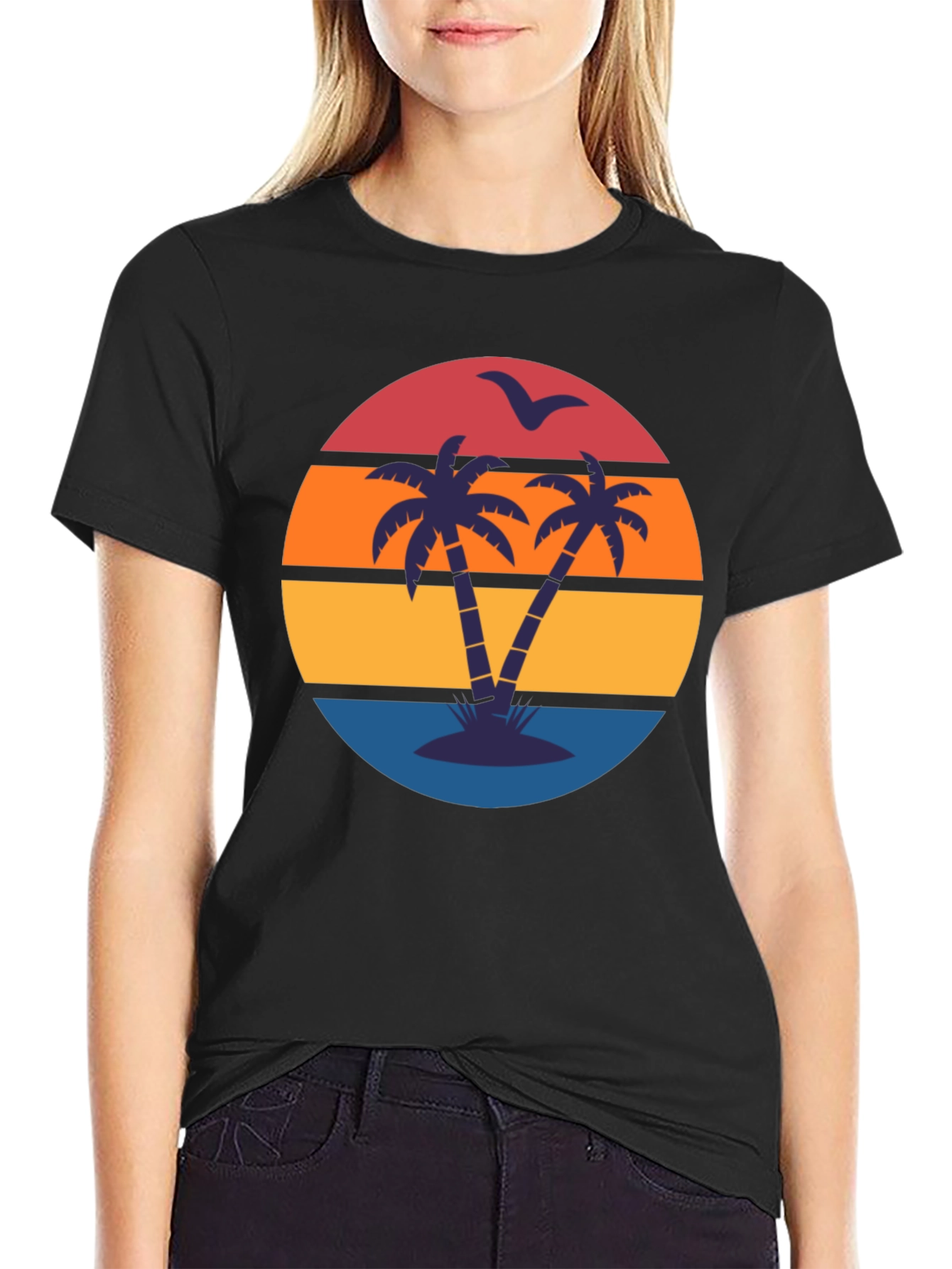 Retro Sunset Palm Tree T-Shirt