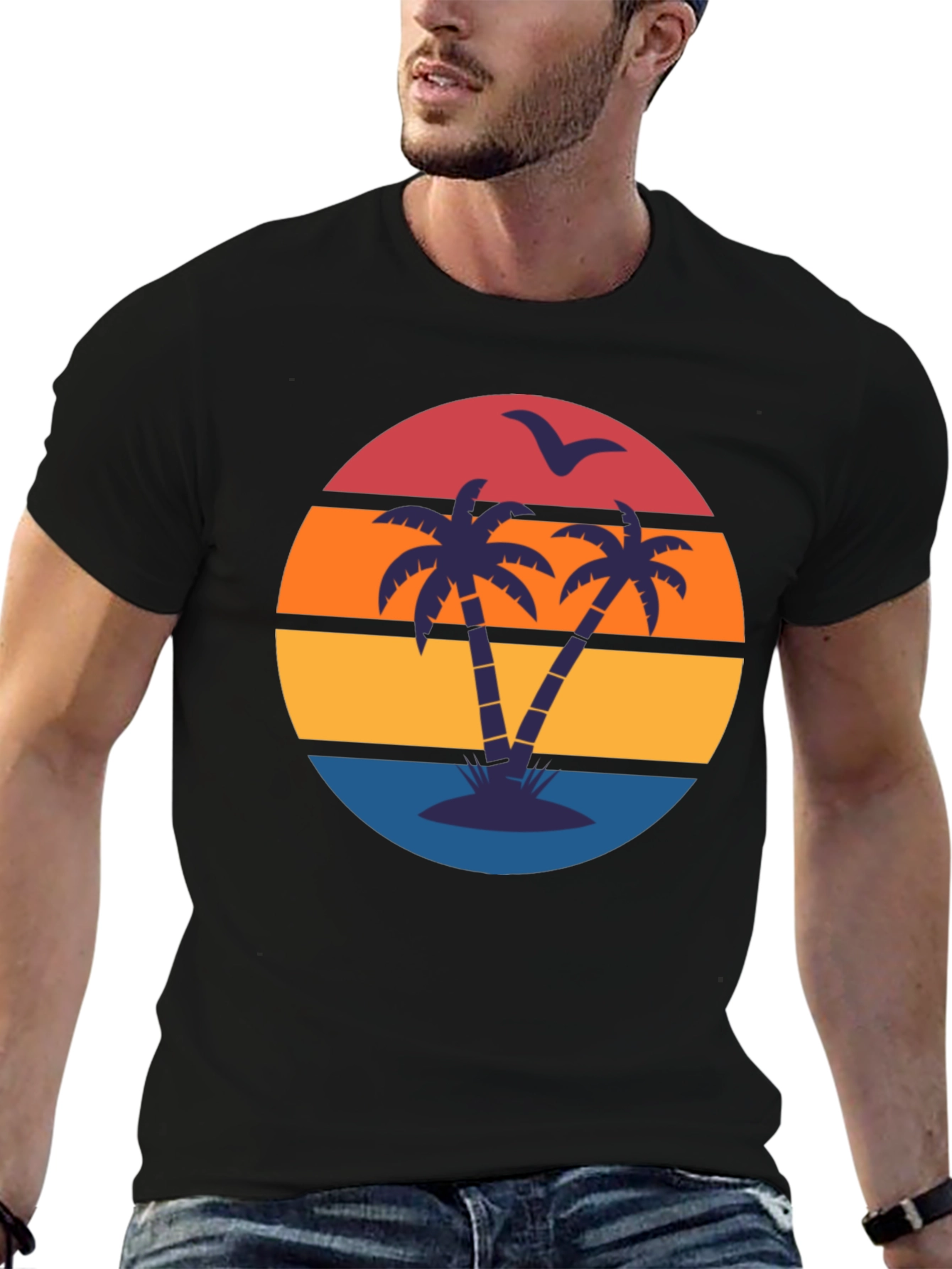 Retro Sunset Palm Tree T-Shirt