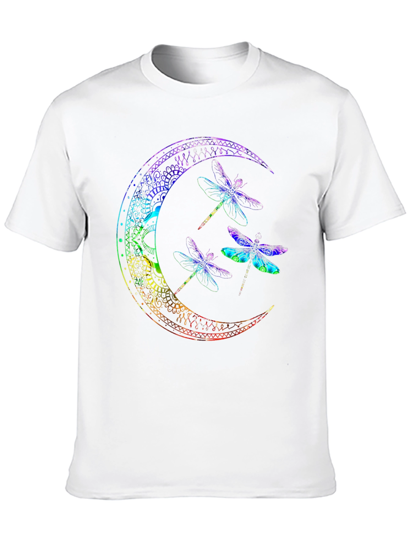 Dragonfly Moon Graphic Tee - Black Cotton Comfort