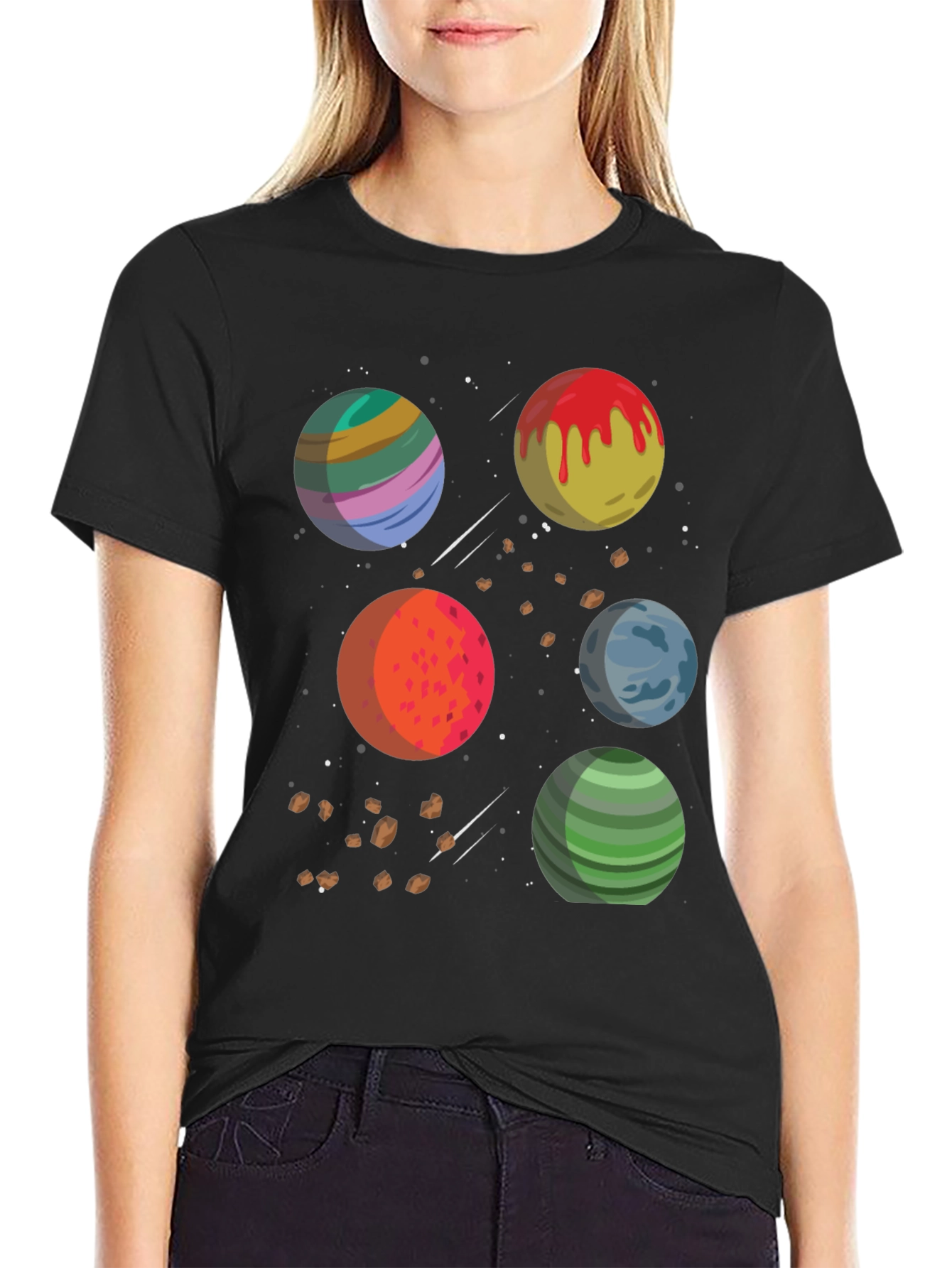 Planetary Graphic Tee - Stylish Space Design