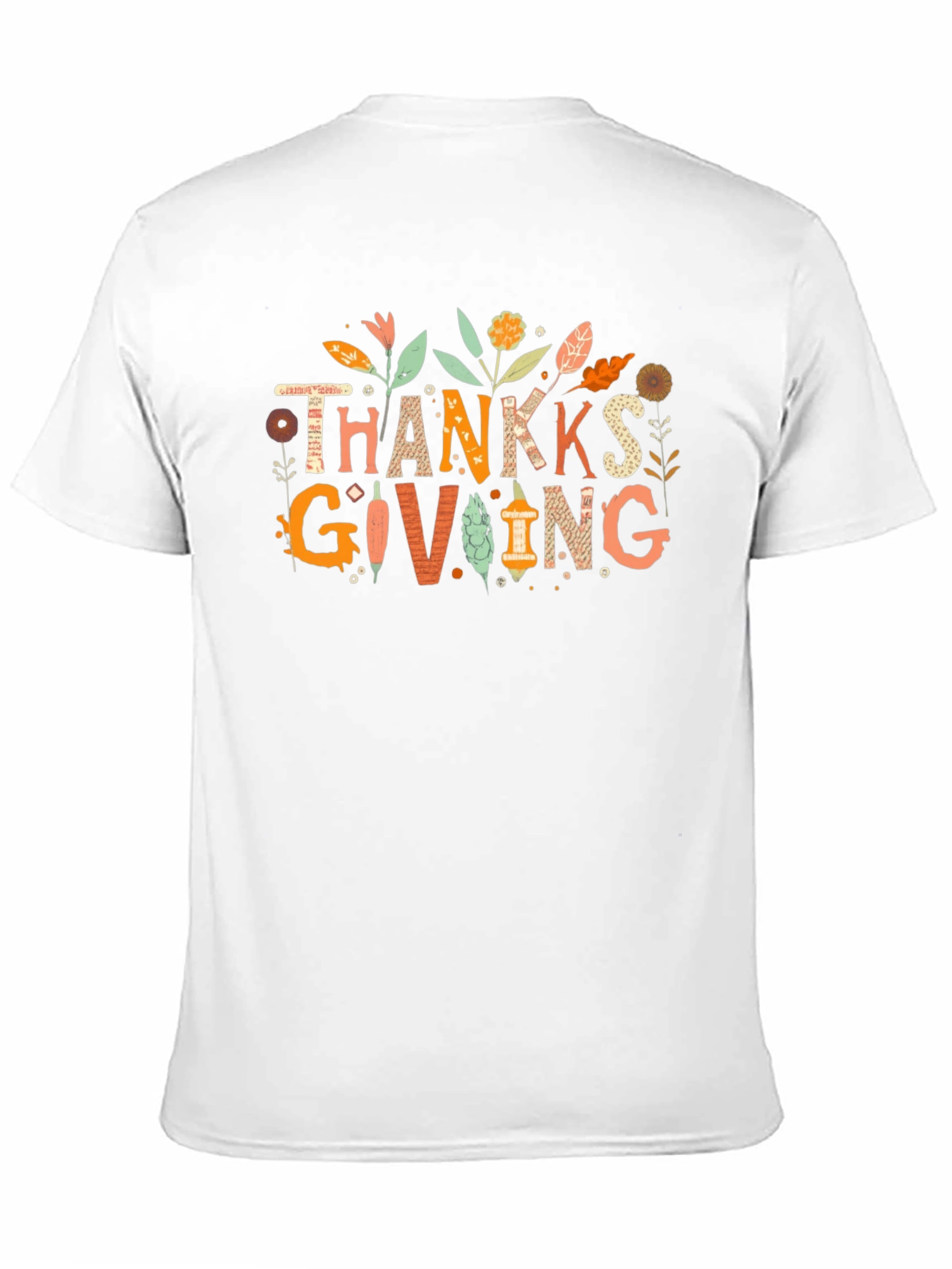 Thanksgiving Graphic Print Black T-Shirt