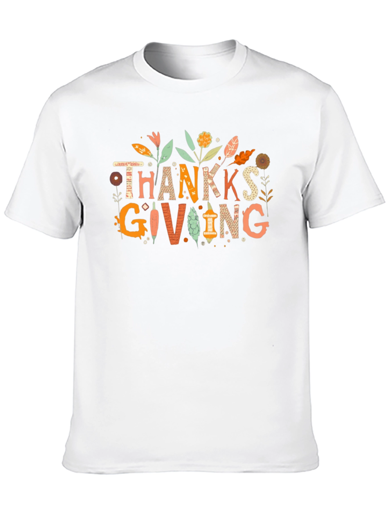 Thanksgiving Graphic Print Black T-Shirt
