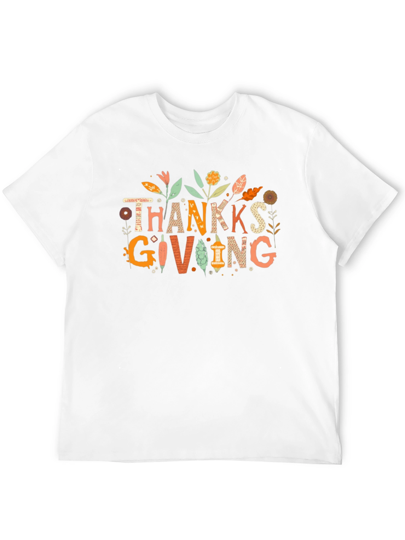 Thanksgiving Graphic Print Black T-Shirt