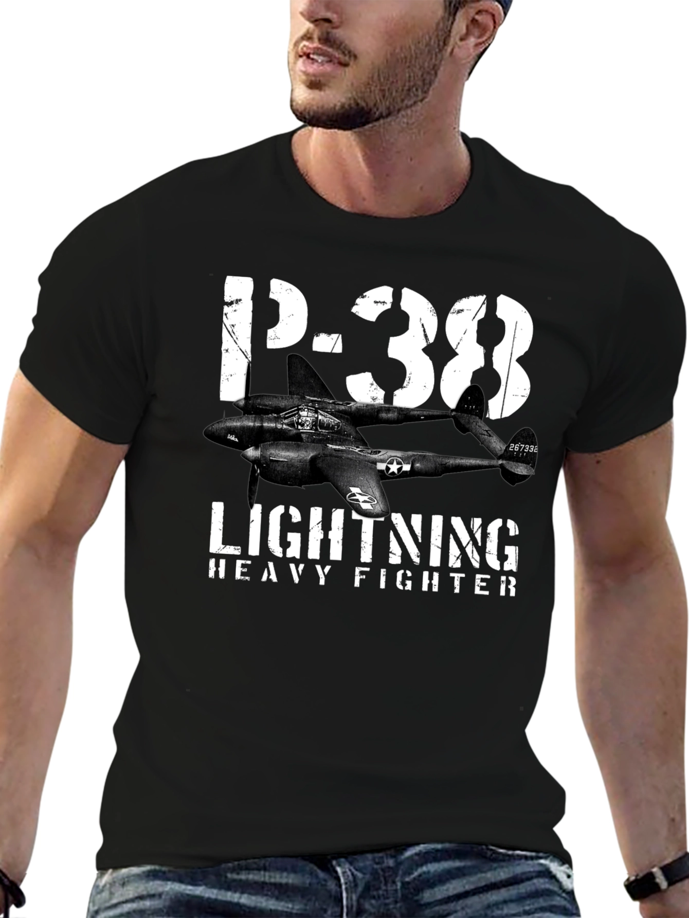 P-38 Lightning Heavy Fighter Graphic T-Shirt