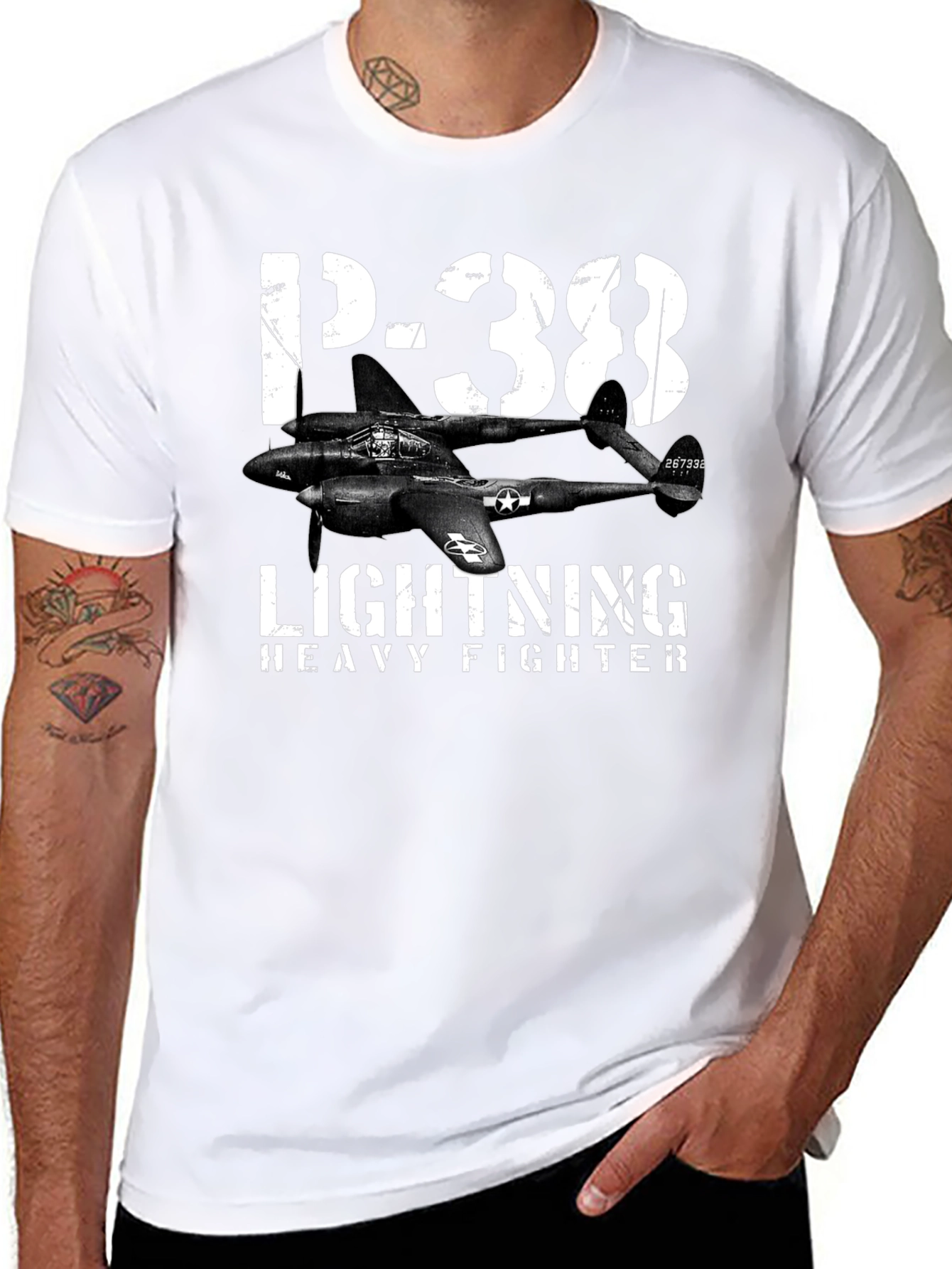 P-38 Lightning Heavy Fighter Graphic T-Shirt