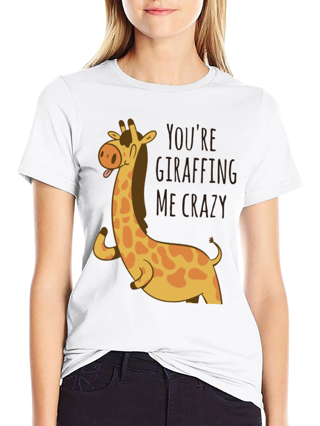 Giraffe Youre Giraffing Me Crazy Graphic Tee