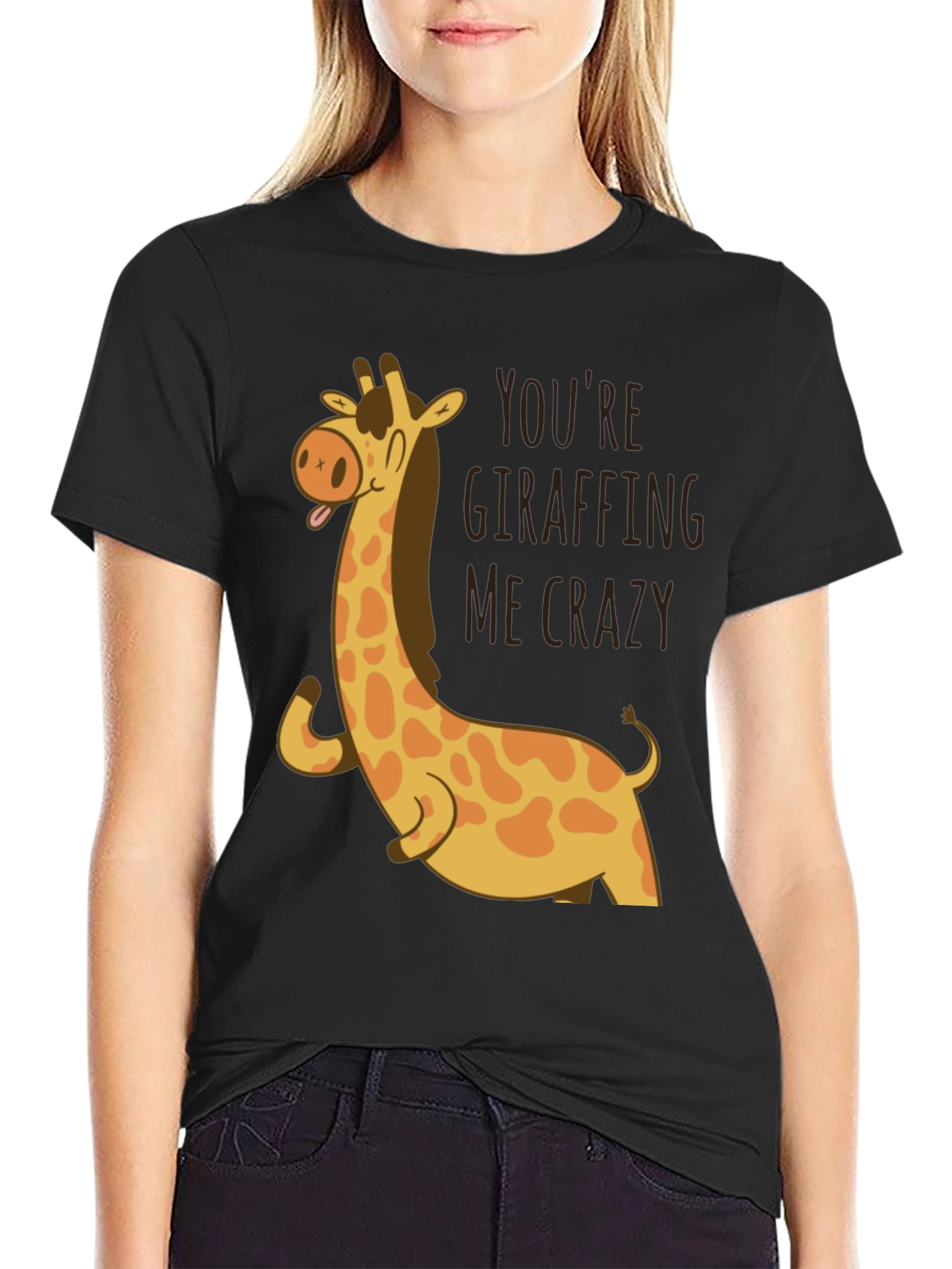 Giraffe Youre Giraffing Me Crazy Graphic Tee