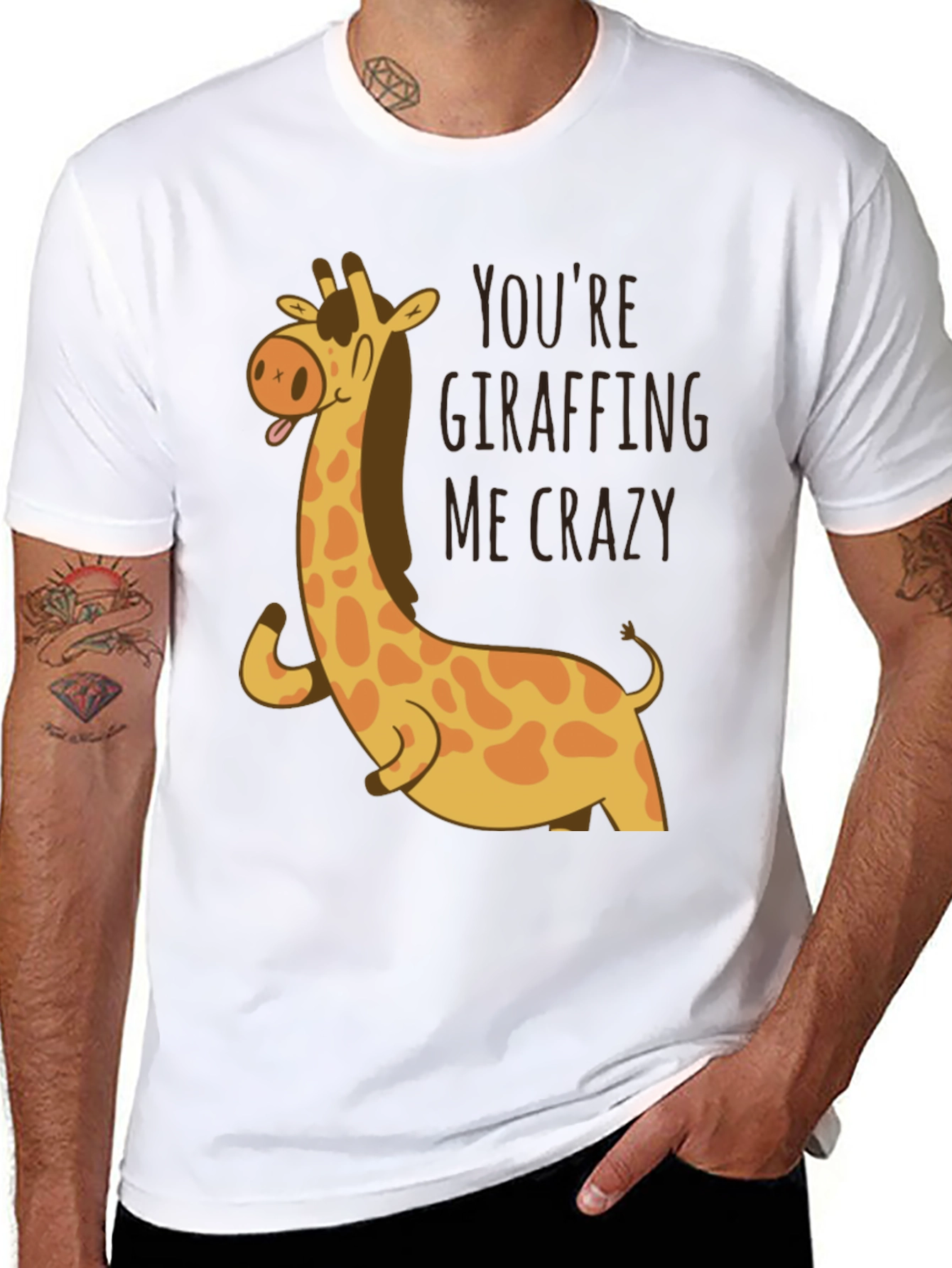 Giraffe Youre Giraffing Me Crazy Graphic Tee