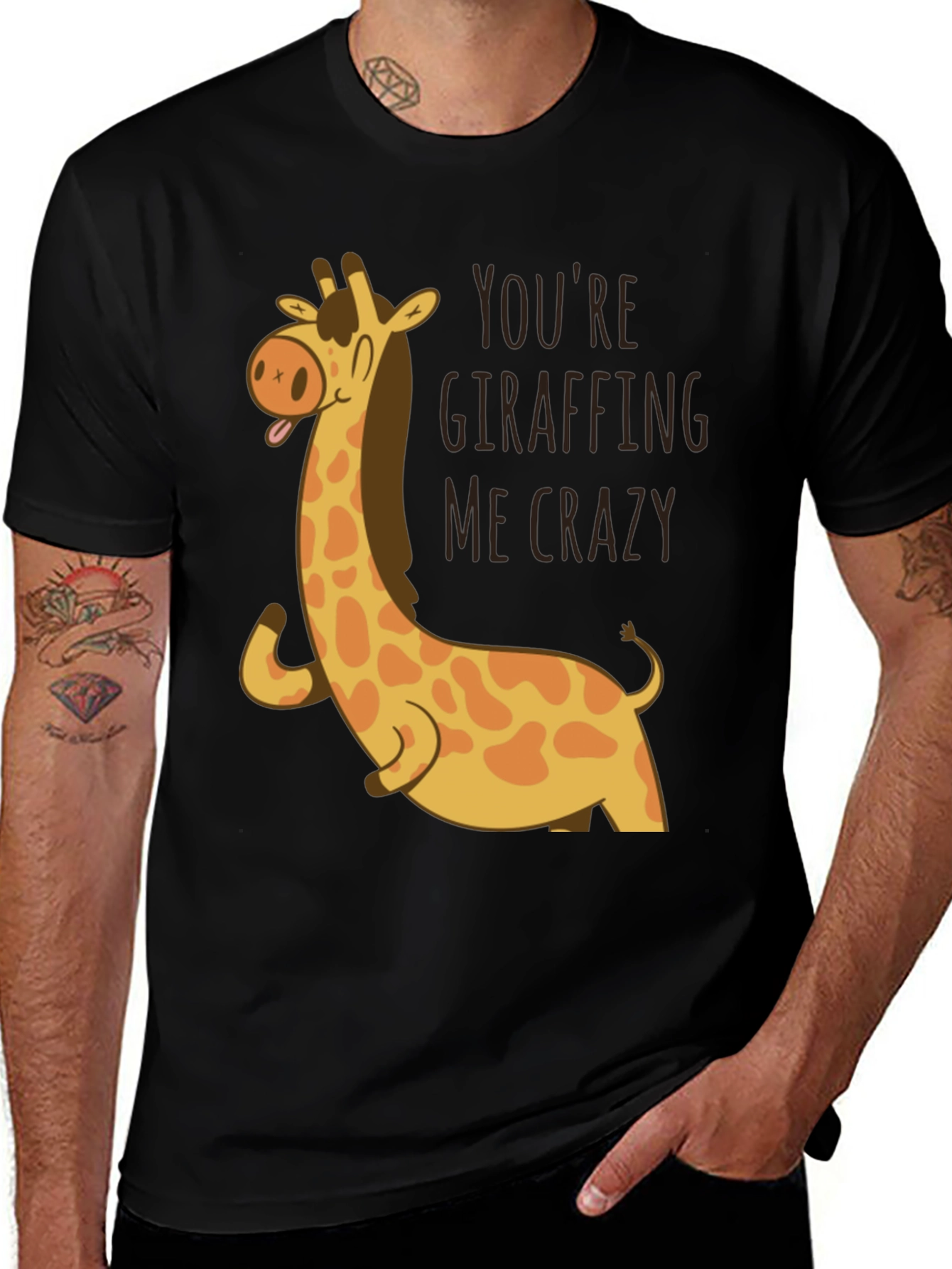 Giraffe Youre Giraffing Me Crazy Graphic Tee