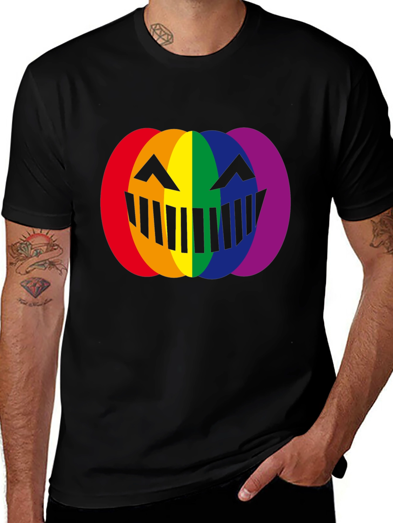 LGBTQ+ Pumpkin Halloween T-Shirt - Rainbow Pride