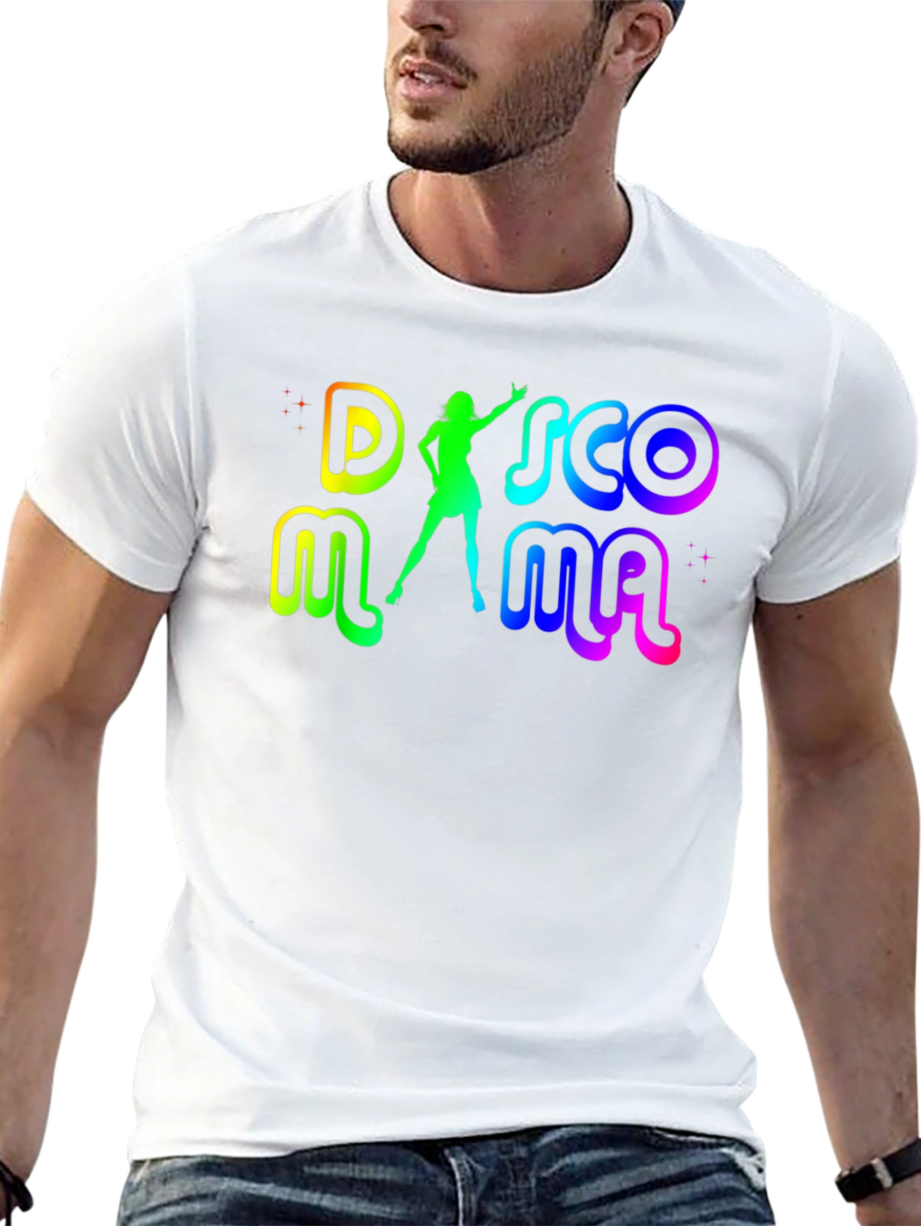 Disco Mama T-Shirt - Retro Rainbow Design