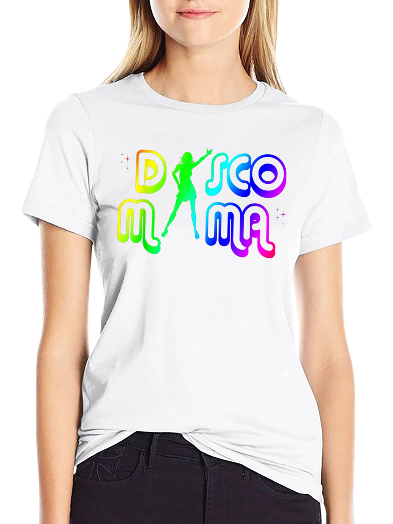 Disco Mama T-Shirt - Retro Rainbow Design