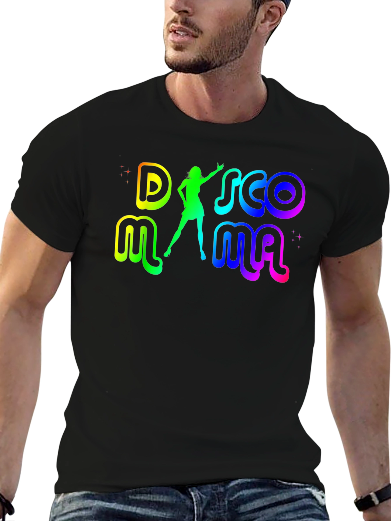 Disco Mama T-Shirt - Retro Rainbow Design