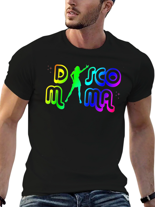 Disco Mama T-Shirt - Retro Rainbow Design
