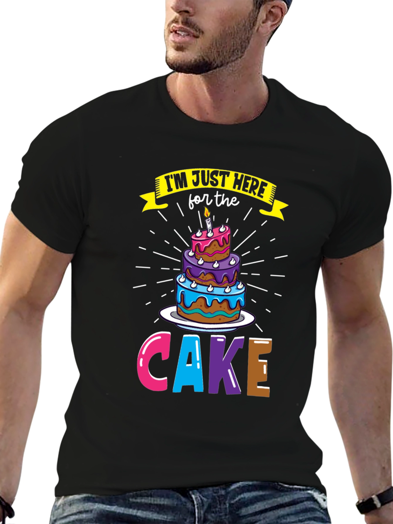 Cake Lover T-Shirt - Here for the Cake