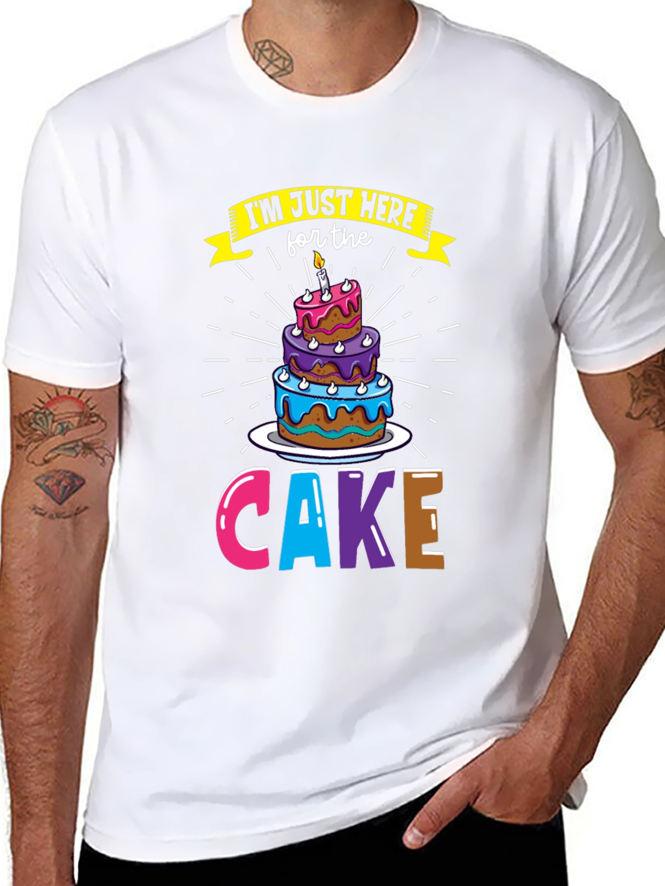 Cake Lover T-Shirt - Here for the Cake