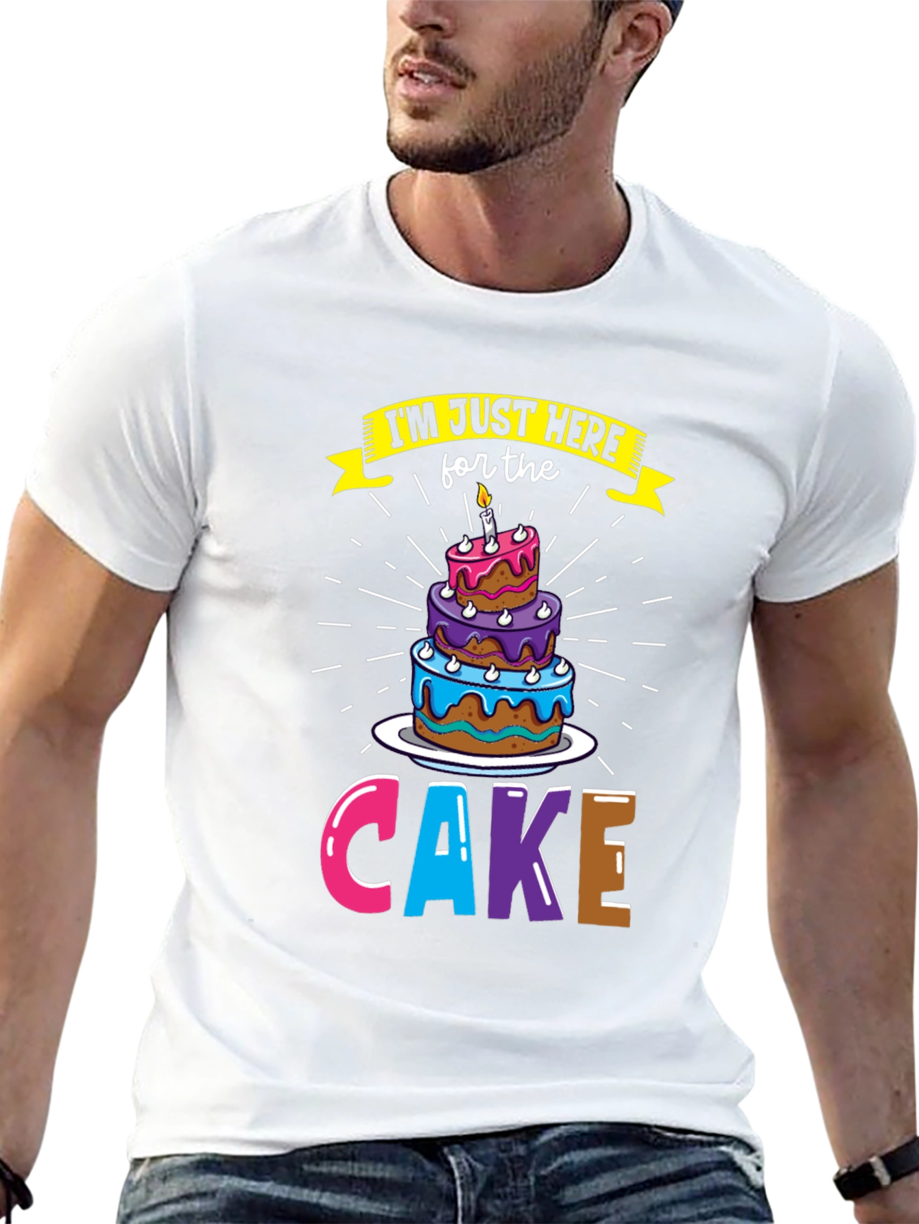 Cake Lover T-Shirt - Here for the Cake