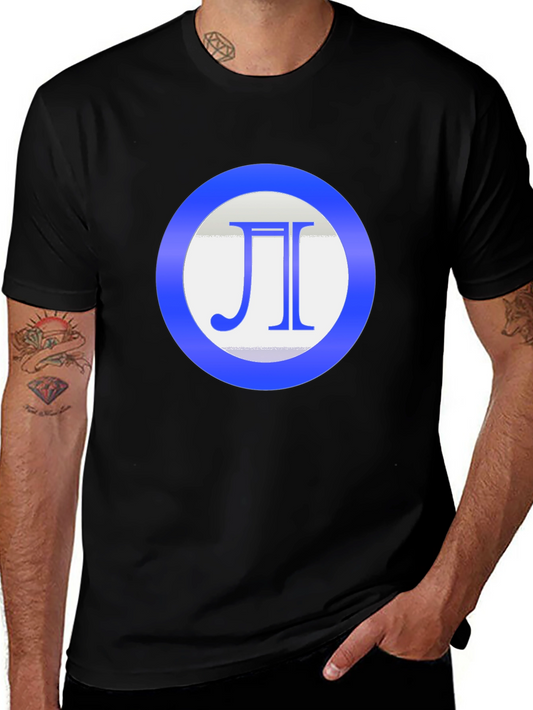 Abstract Circle Design Black T-Shirt
