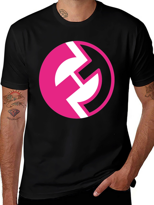Bold Graphic Tee - Pink & White Circle Design
