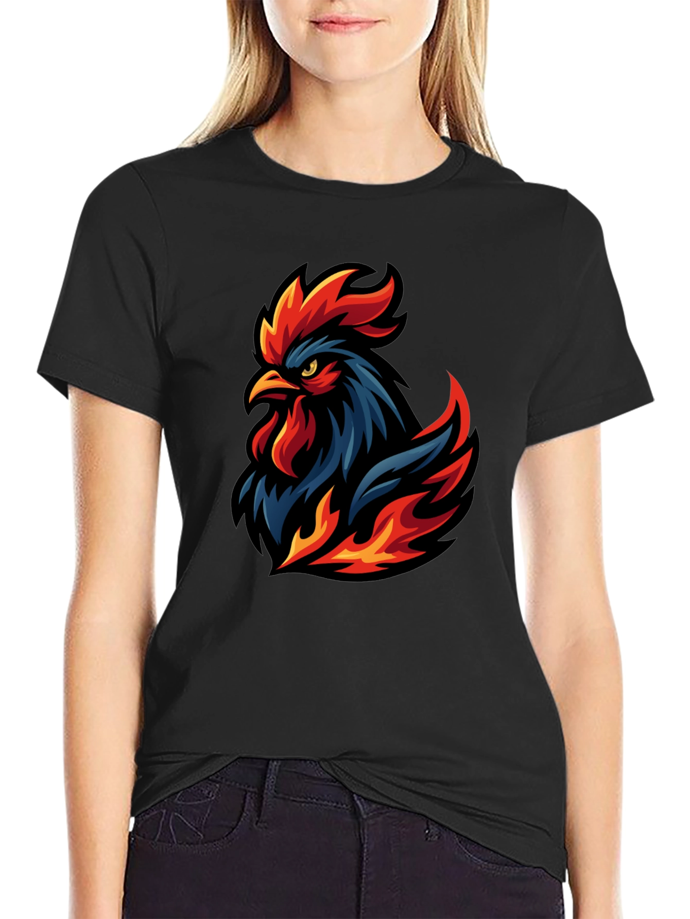 Rooster Graphic T-Shirt - Cool Design!