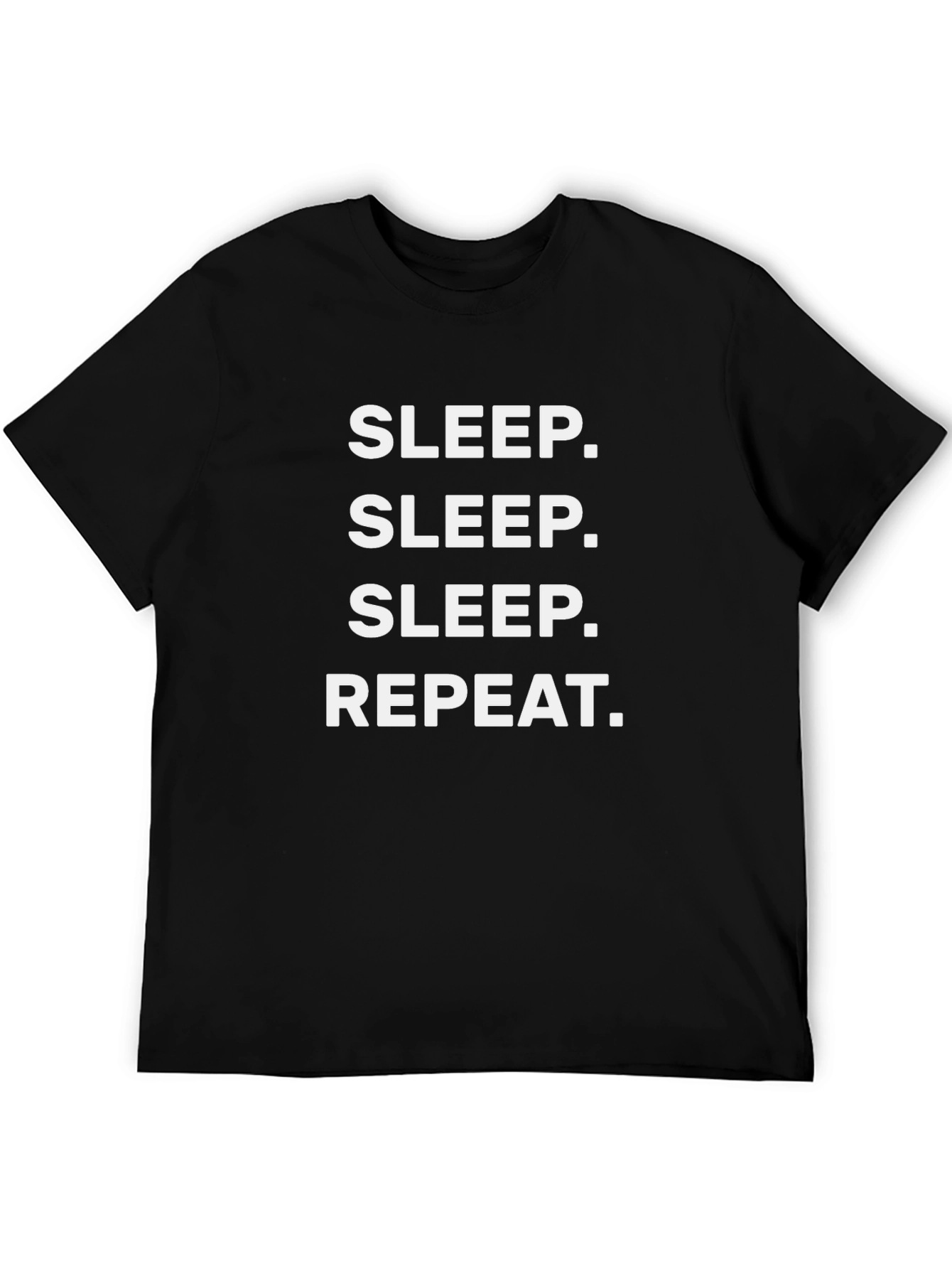 Sleep Repeat Black Cotton Graphic Tee