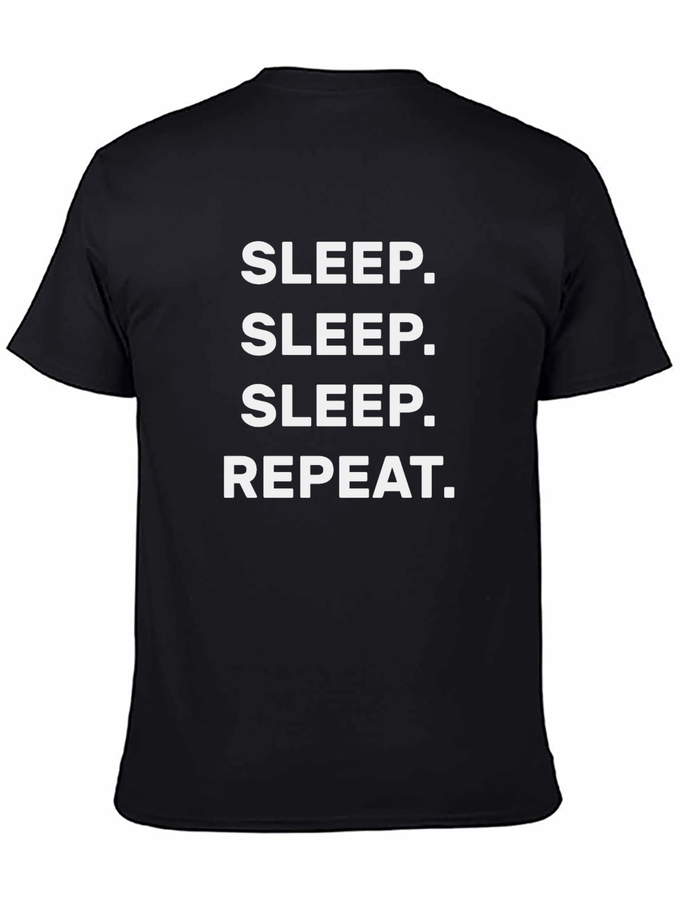 Sleep Repeat Black Cotton Graphic Tee