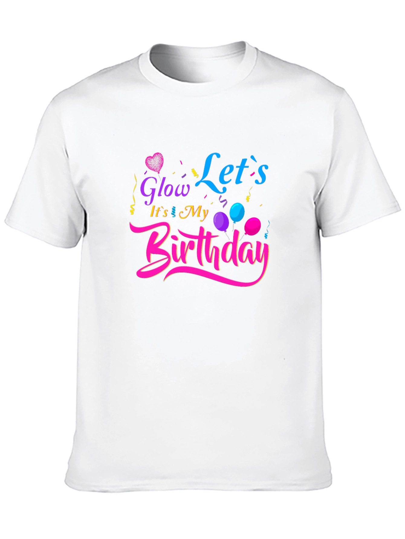 Glow Its My Birthday Black T-Shirt