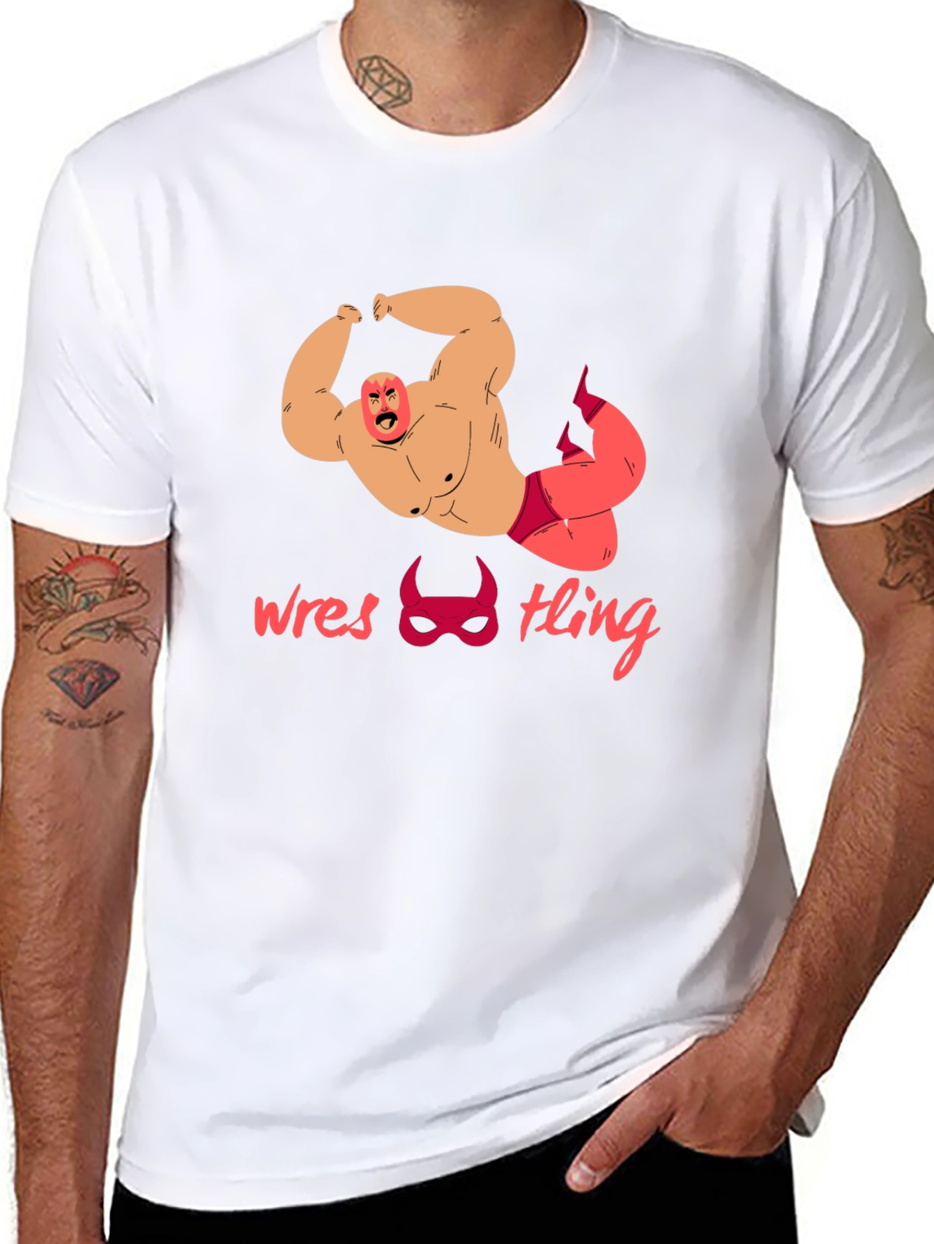 Wrestling Graphic Tee - Bold Wrestler Design