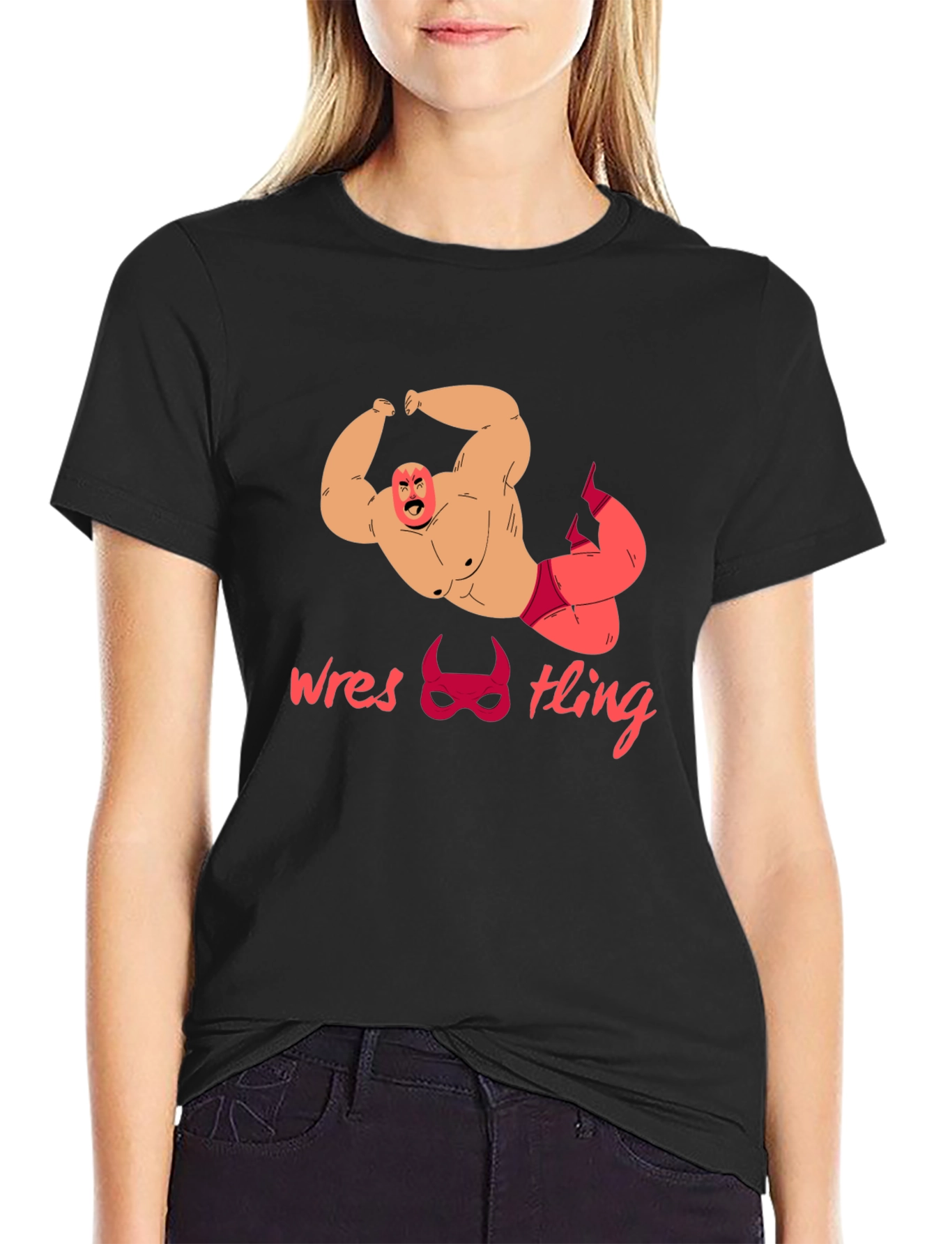 Wrestling Graphic Tee - Bold Wrestler Design
