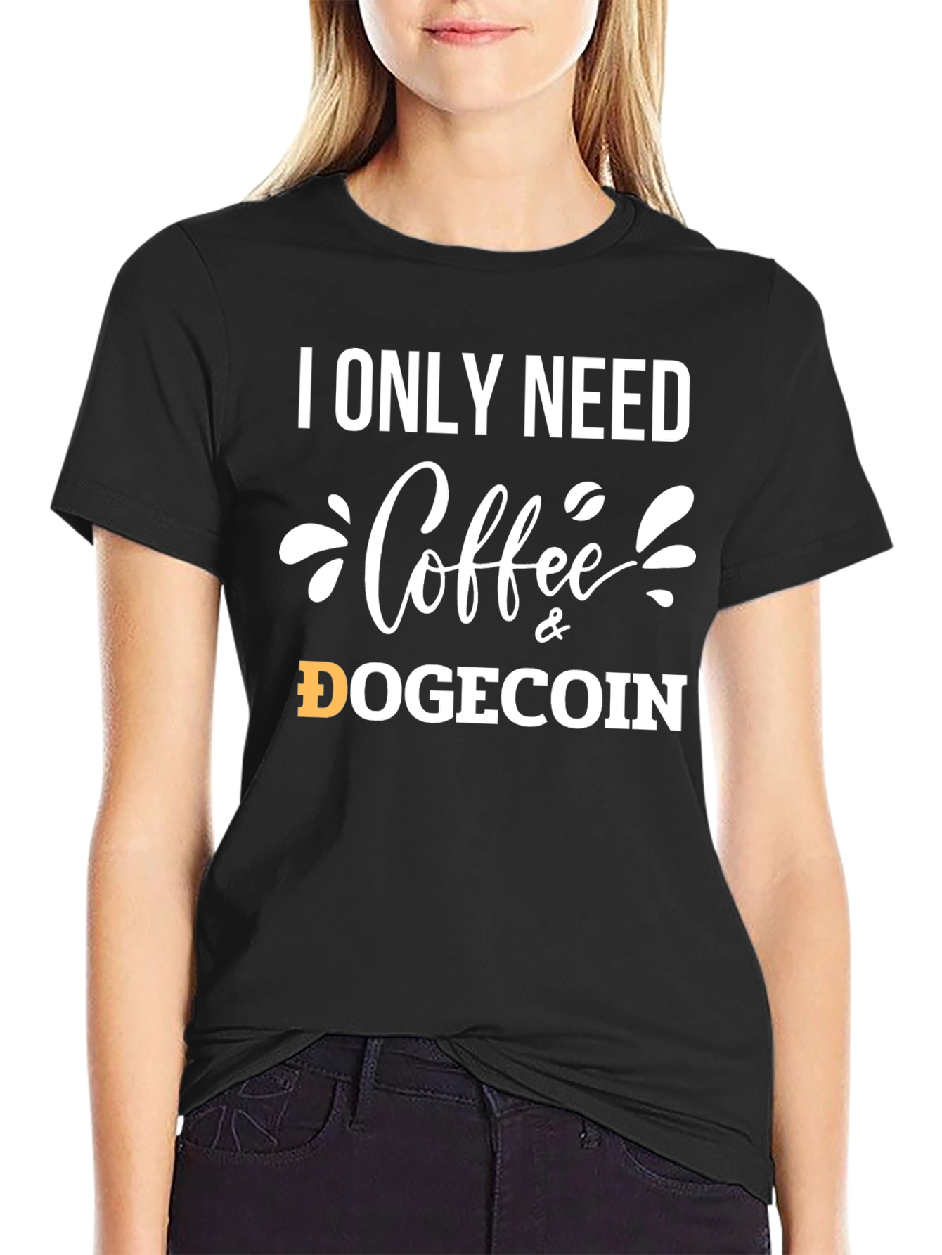 Coffee & Dogecoin T-Shirt - Crypto Lover Tee