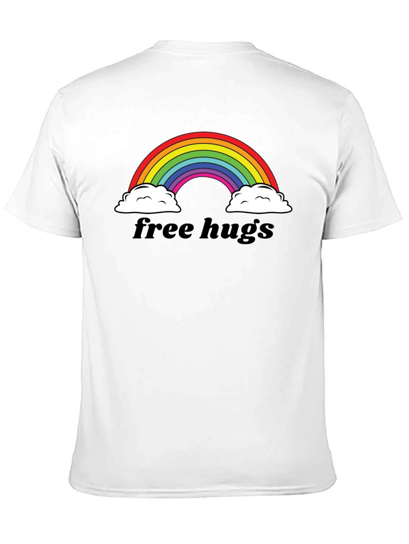 Rainbow Free Hugs Graphic Tee - Soft Cotton Blend