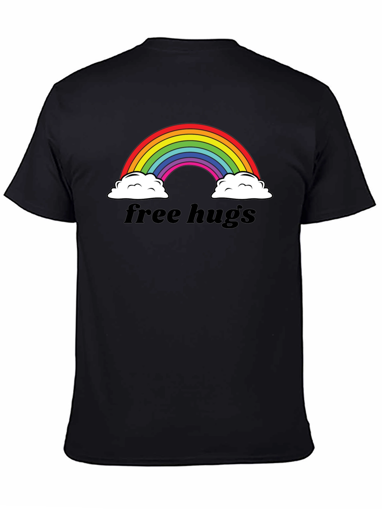 Rainbow Free Hugs Graphic Tee - Soft Cotton Blend
