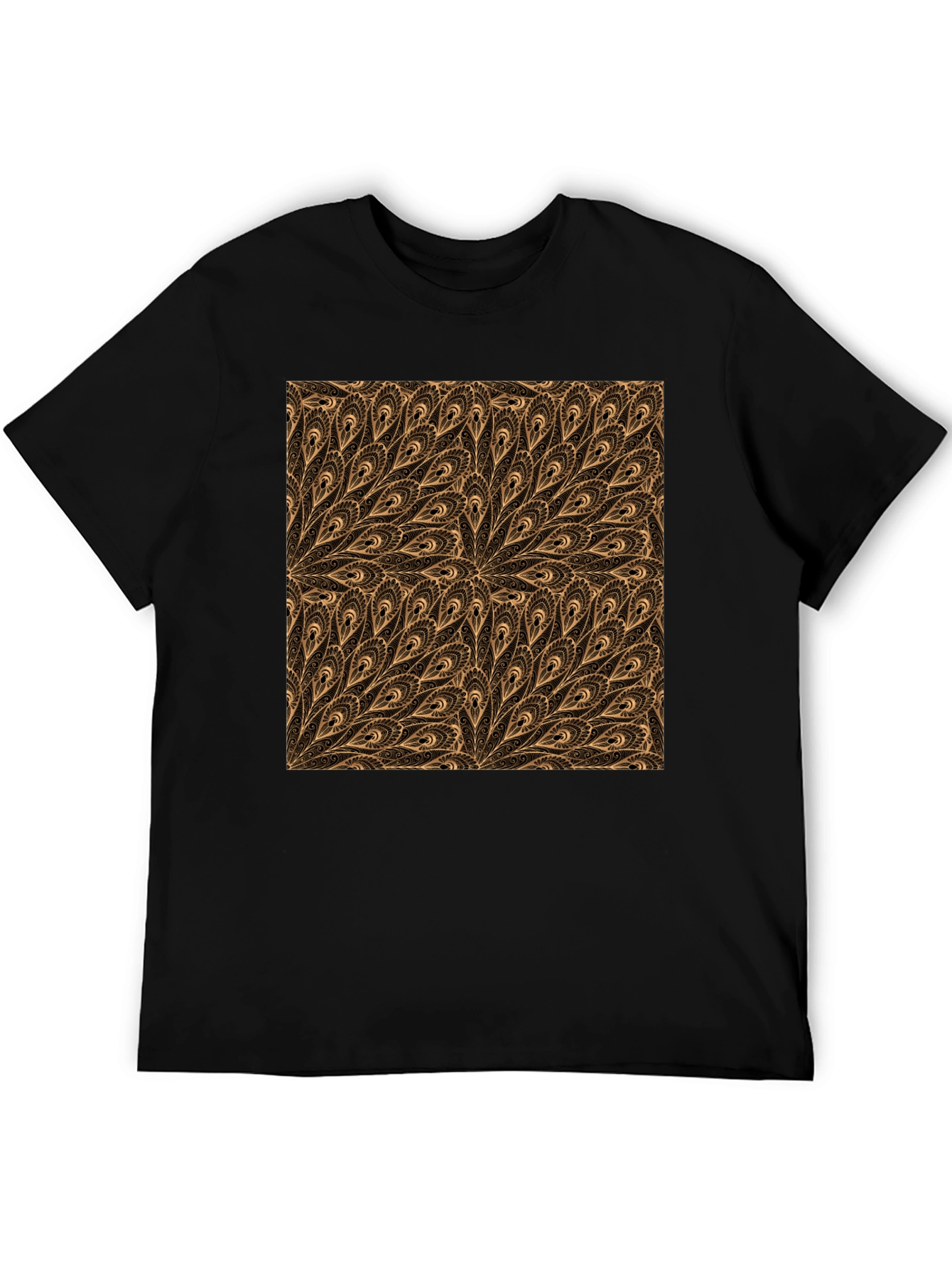 Boho Paisley Pattern Black T-Shirt