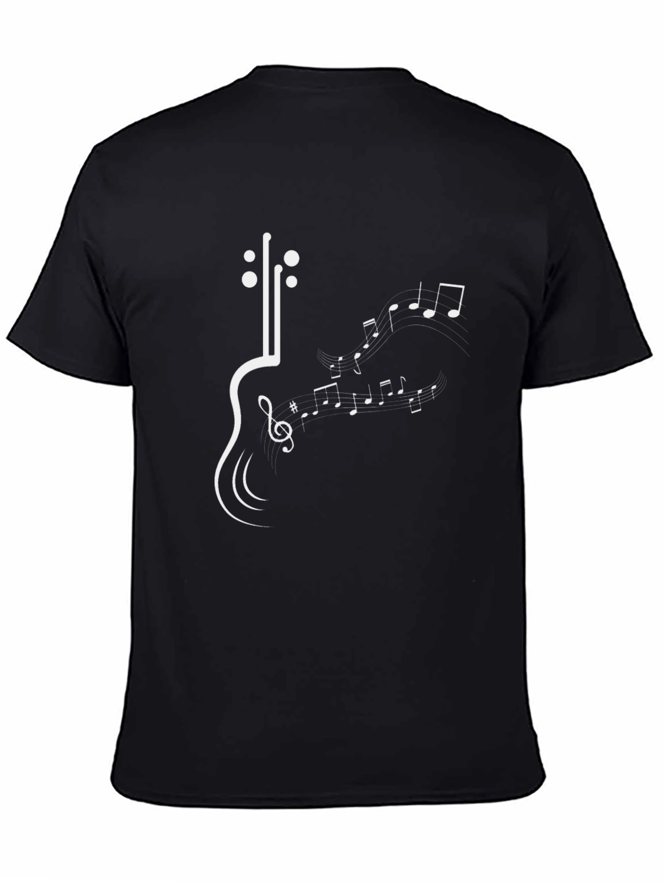 Guitar Music Notes Graphic Print Tee