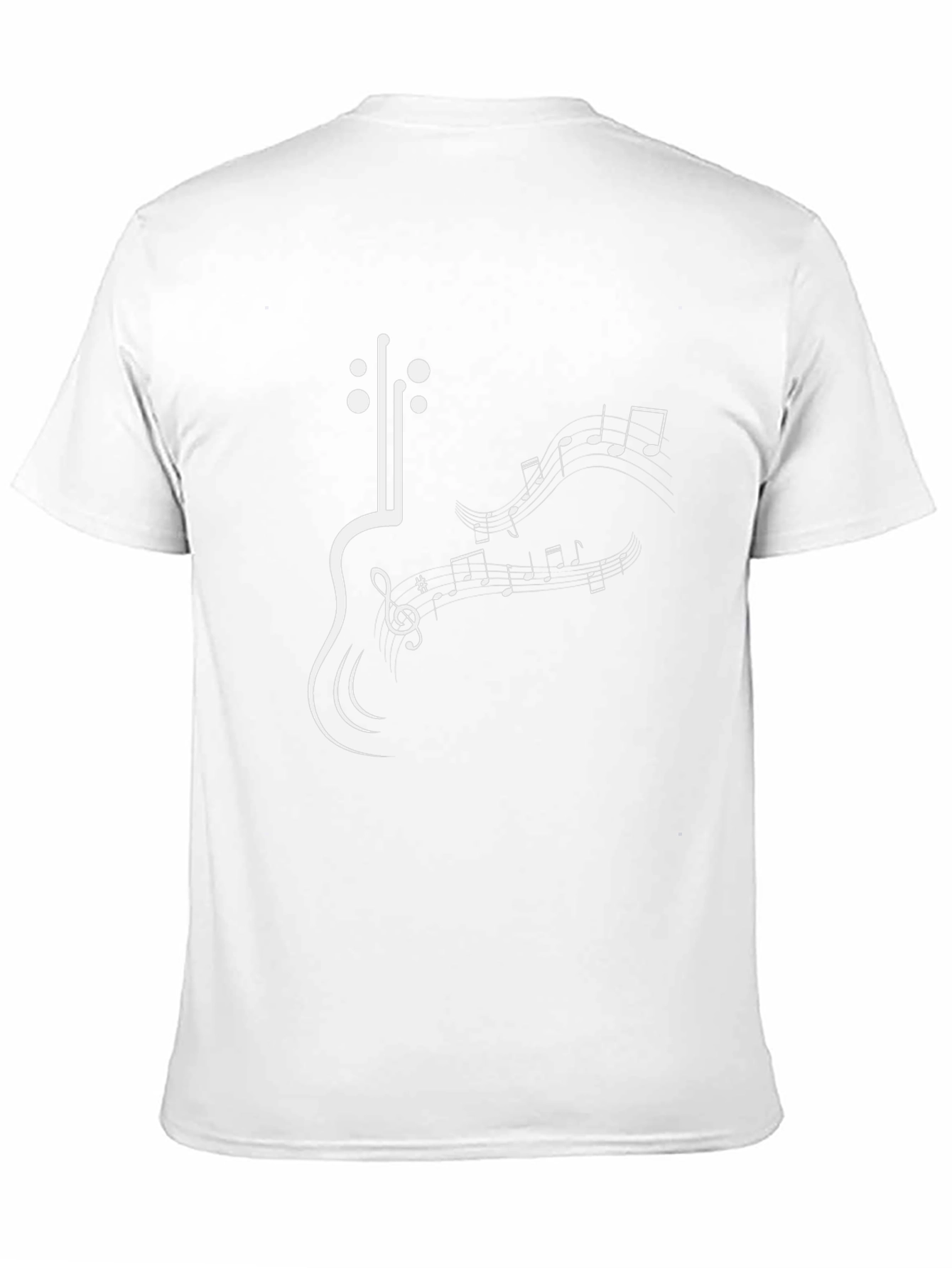 Guitar Music Notes Graphic Print Tee