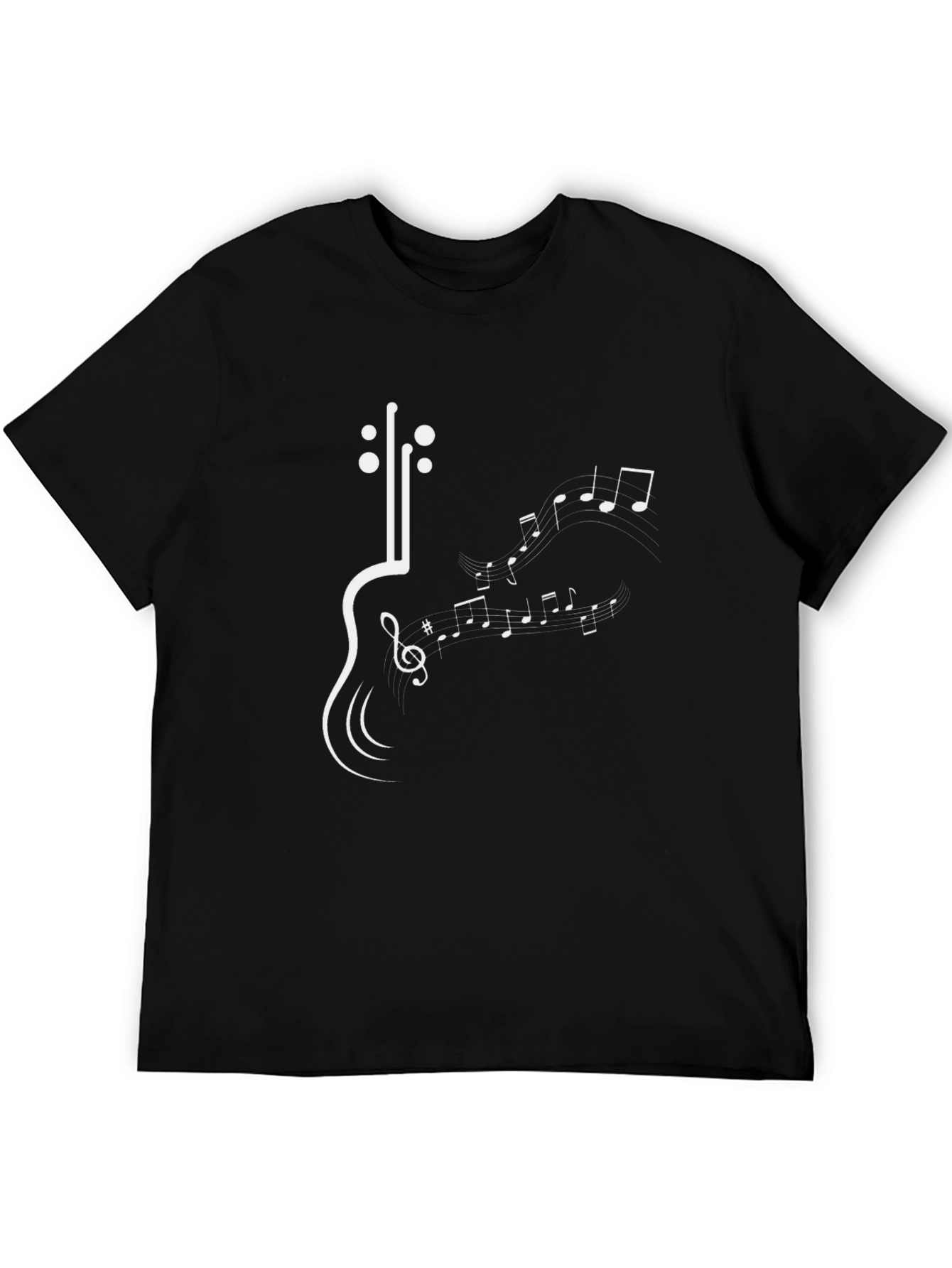 Guitar Music Notes Graphic Print Tee