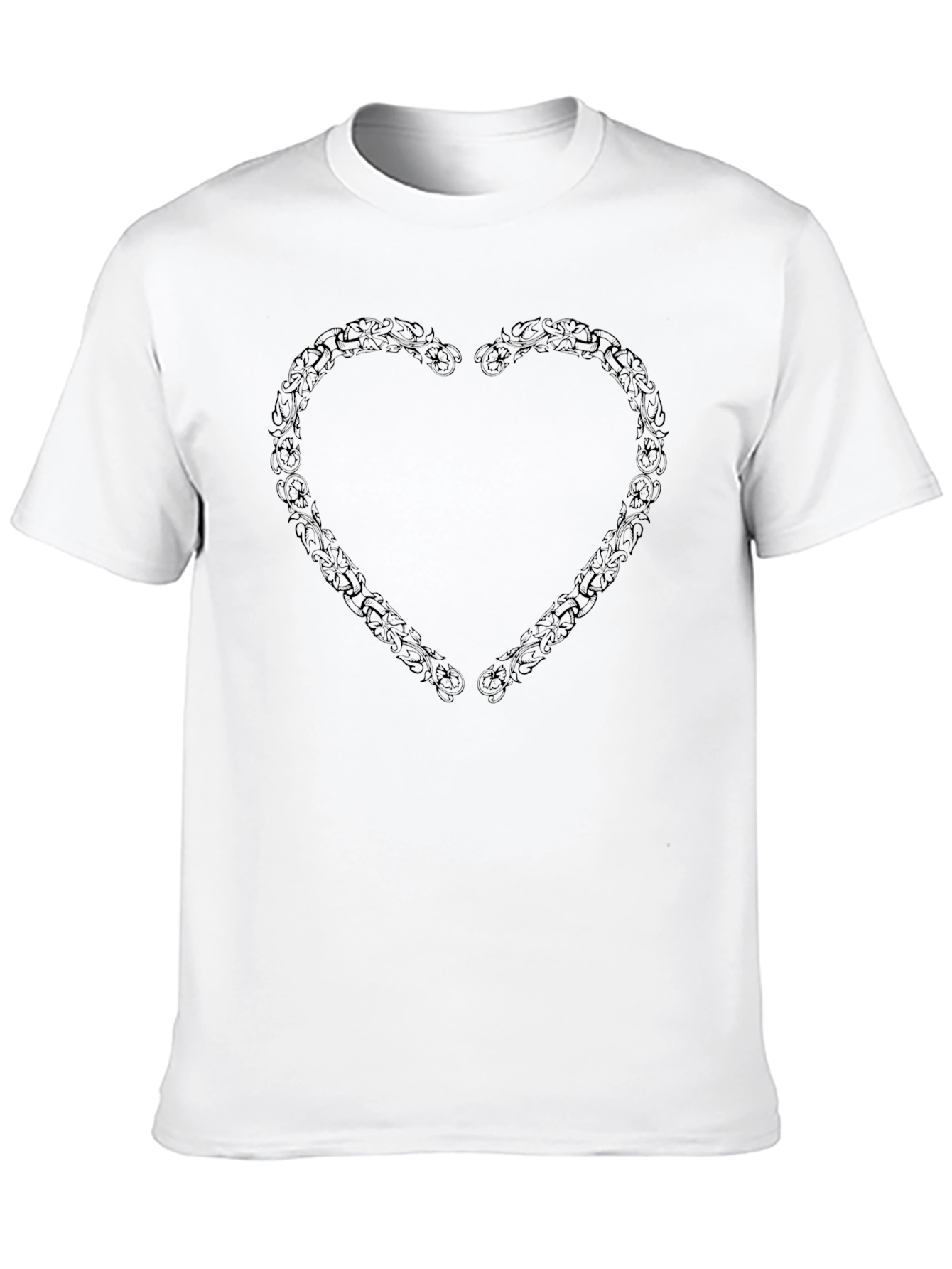 Heart Chain Graphic Black T-Shirt