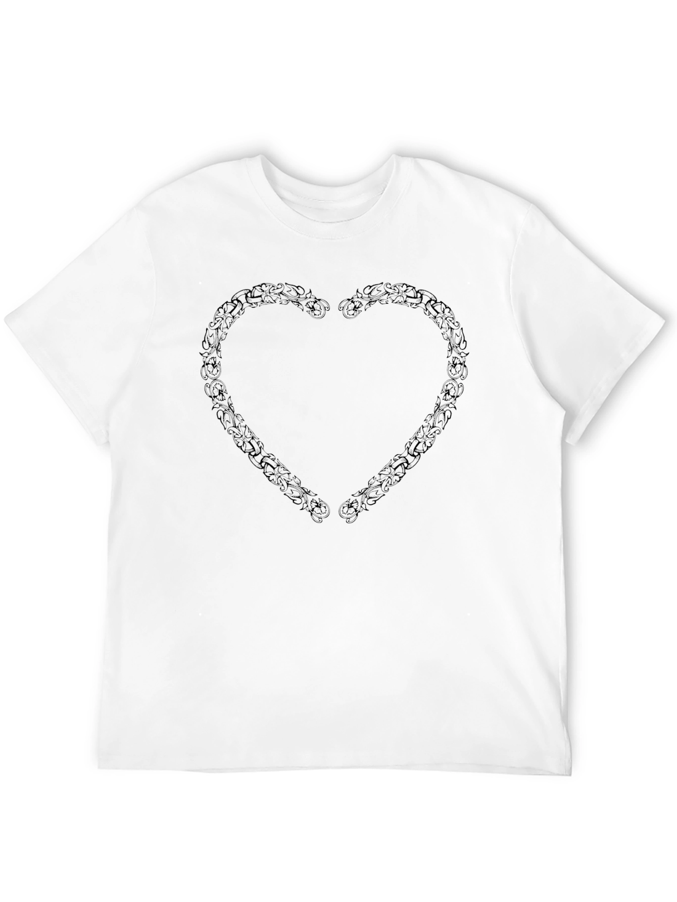 Heart Chain Graphic Black T-Shirt