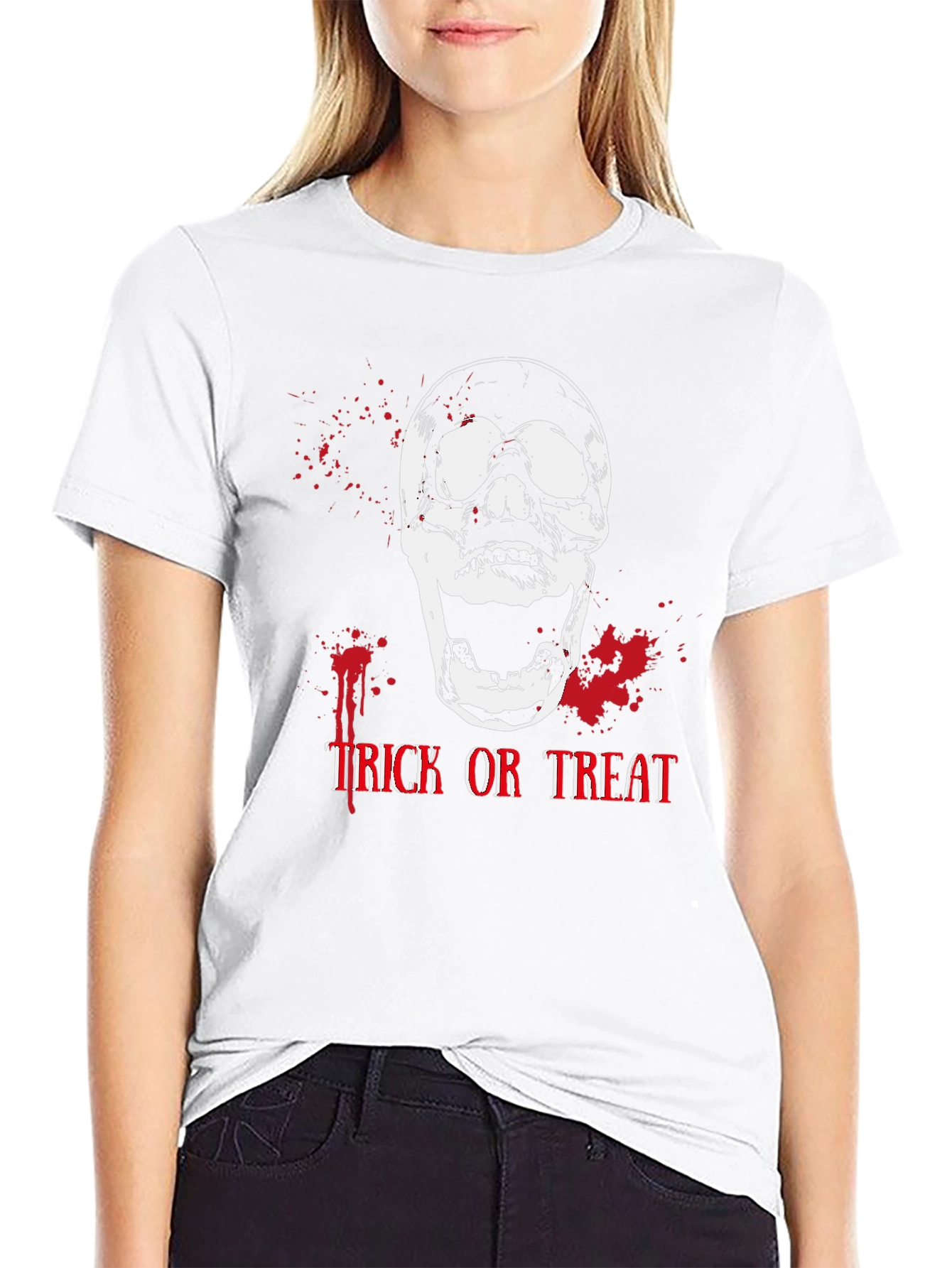 Halloween Skull Trick or Treat Graphic Tee
