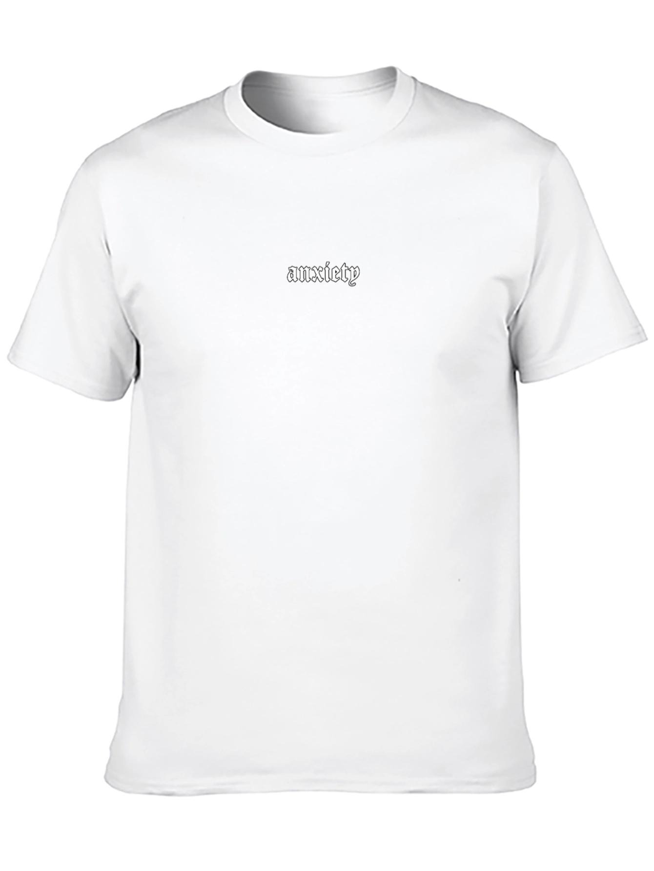 Anxiety Gothic Text Black T-Shirt