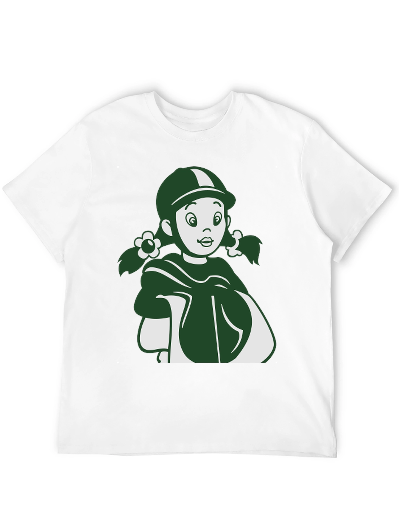 Retro Cartoon Girl Graphic Tee - Unisex Black T-Shirt