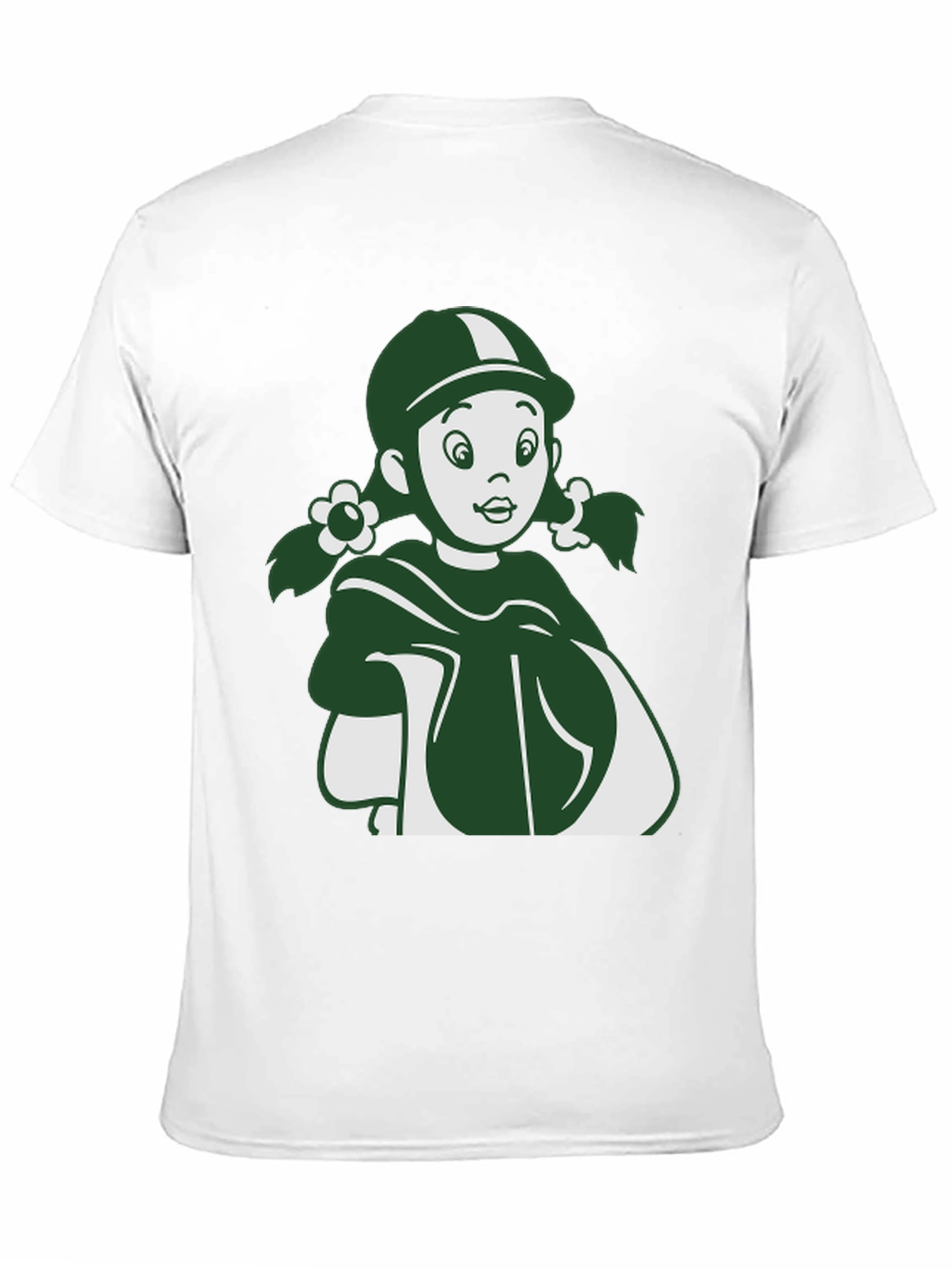 Retro Cartoon Girl Graphic Tee - Unisex Black T-Shirt
