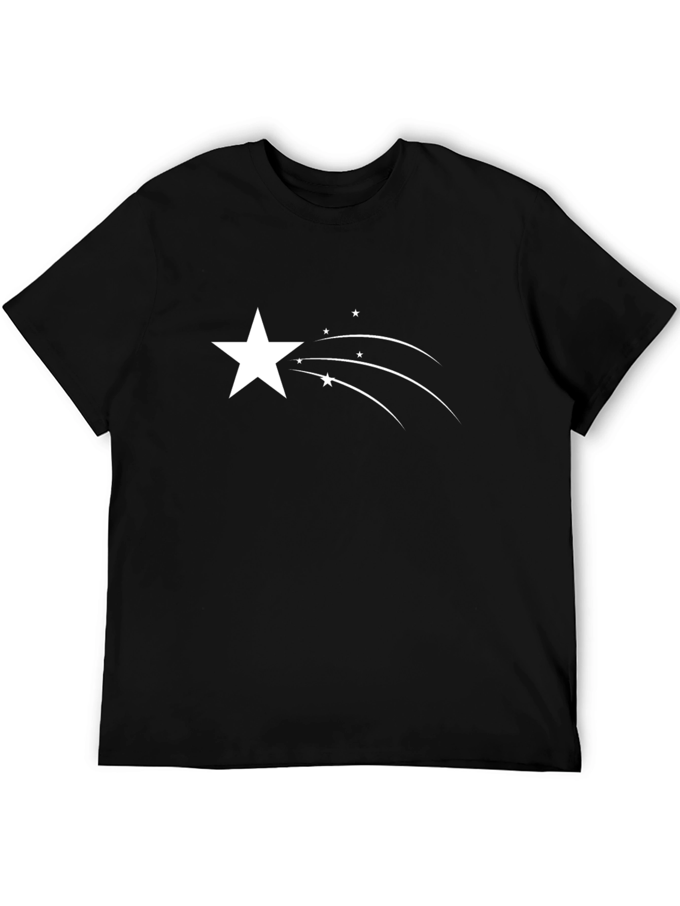 Shooting Star Graphic Tee - Black Cotton T-Shirt