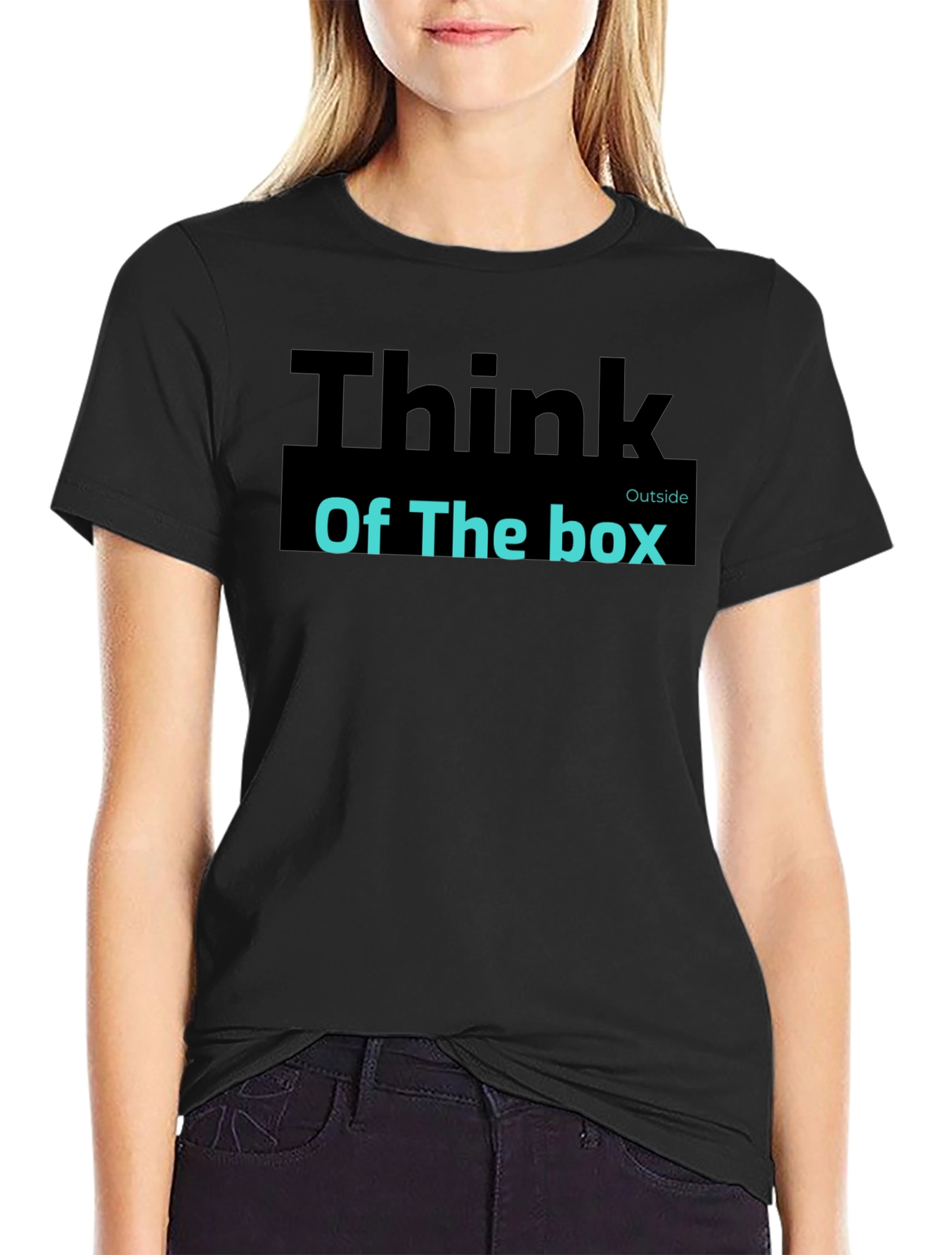 Think Outside the Box Black Graphic Tee Shirt