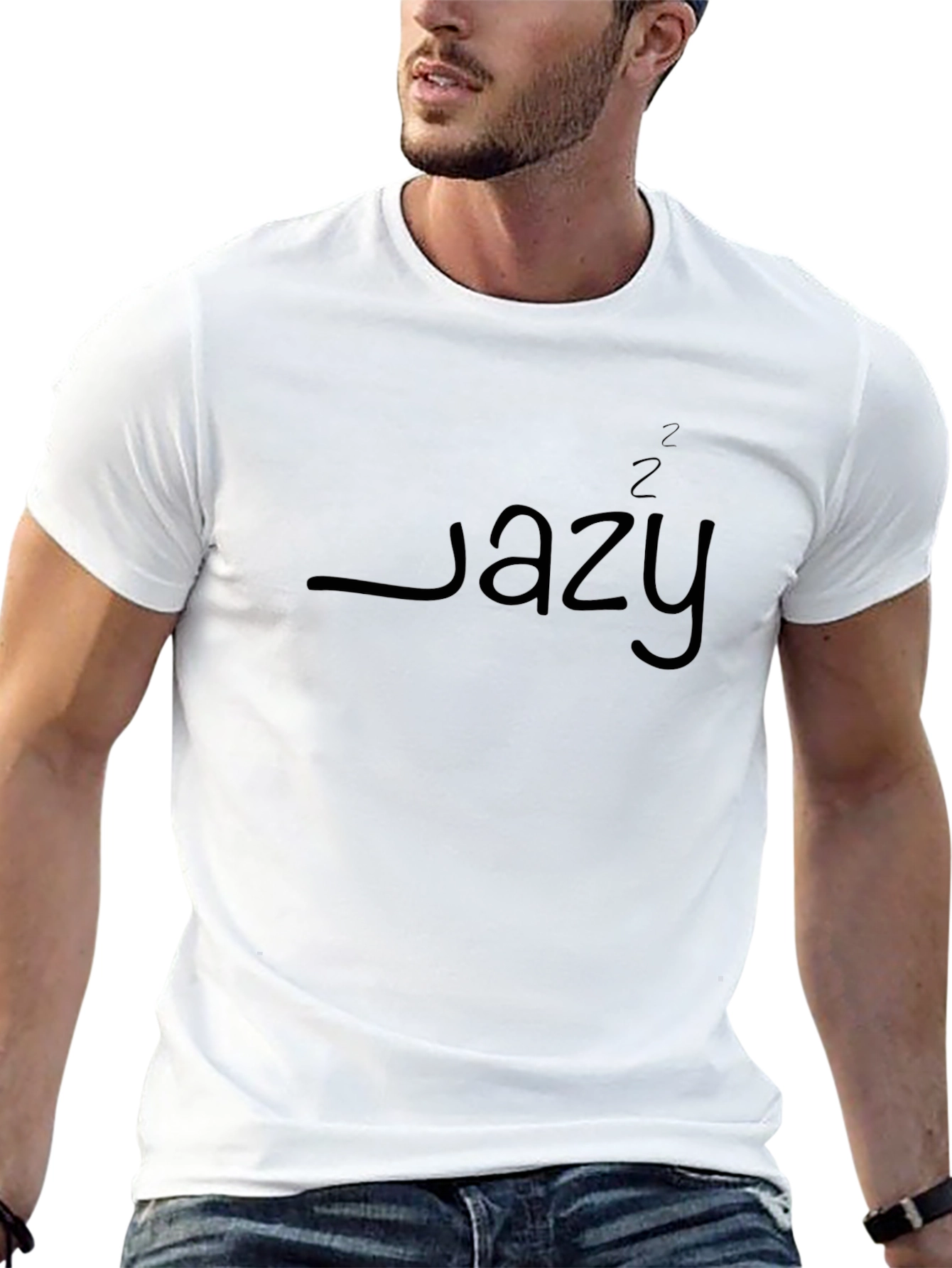 Lazy Graphic Tee - Relaxed Fit Black T-Shirt