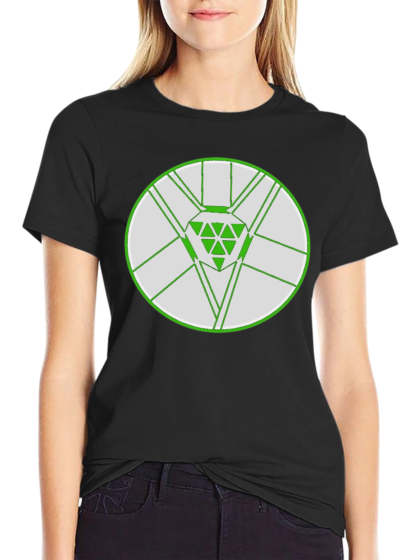 Geometric Diamond Graphic Tee - Modern Black T-Shirt
